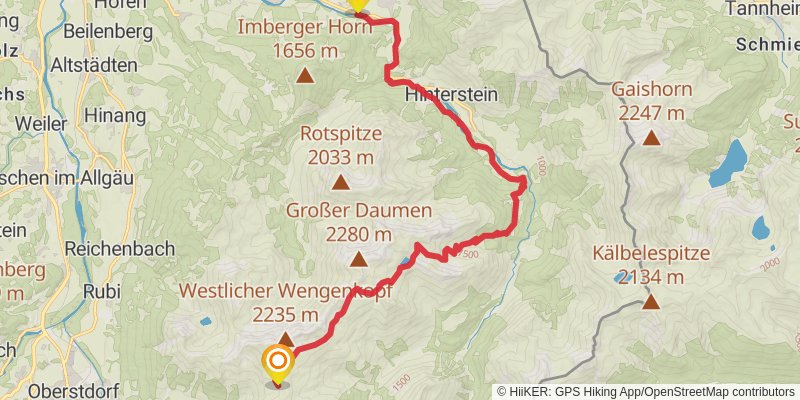 Himmelsstürmer-Route stage 18 Map