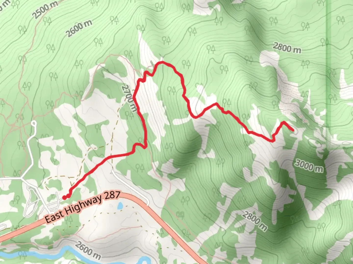 An image depicting the trail Togwotee Overlook and its surrounding area.