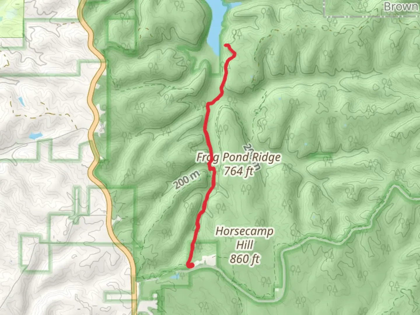 An image depicting the trail Patton Cave Trail via Grubb Ridge Loop and its surrounding area.
