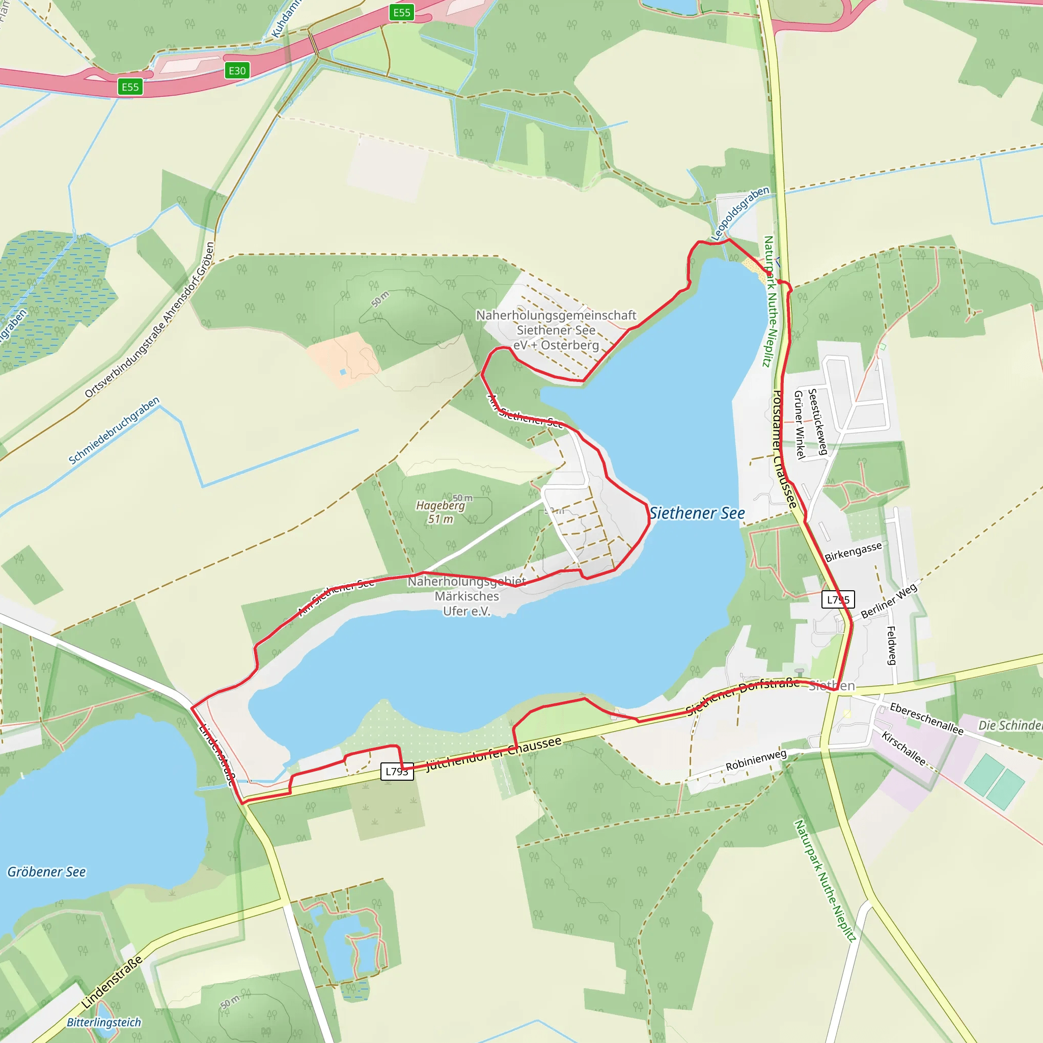 Siethener See Loop mobile static map