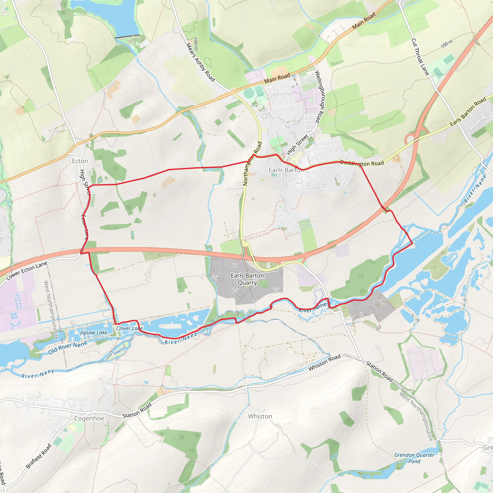 Earls Barton Country Park mobile static map