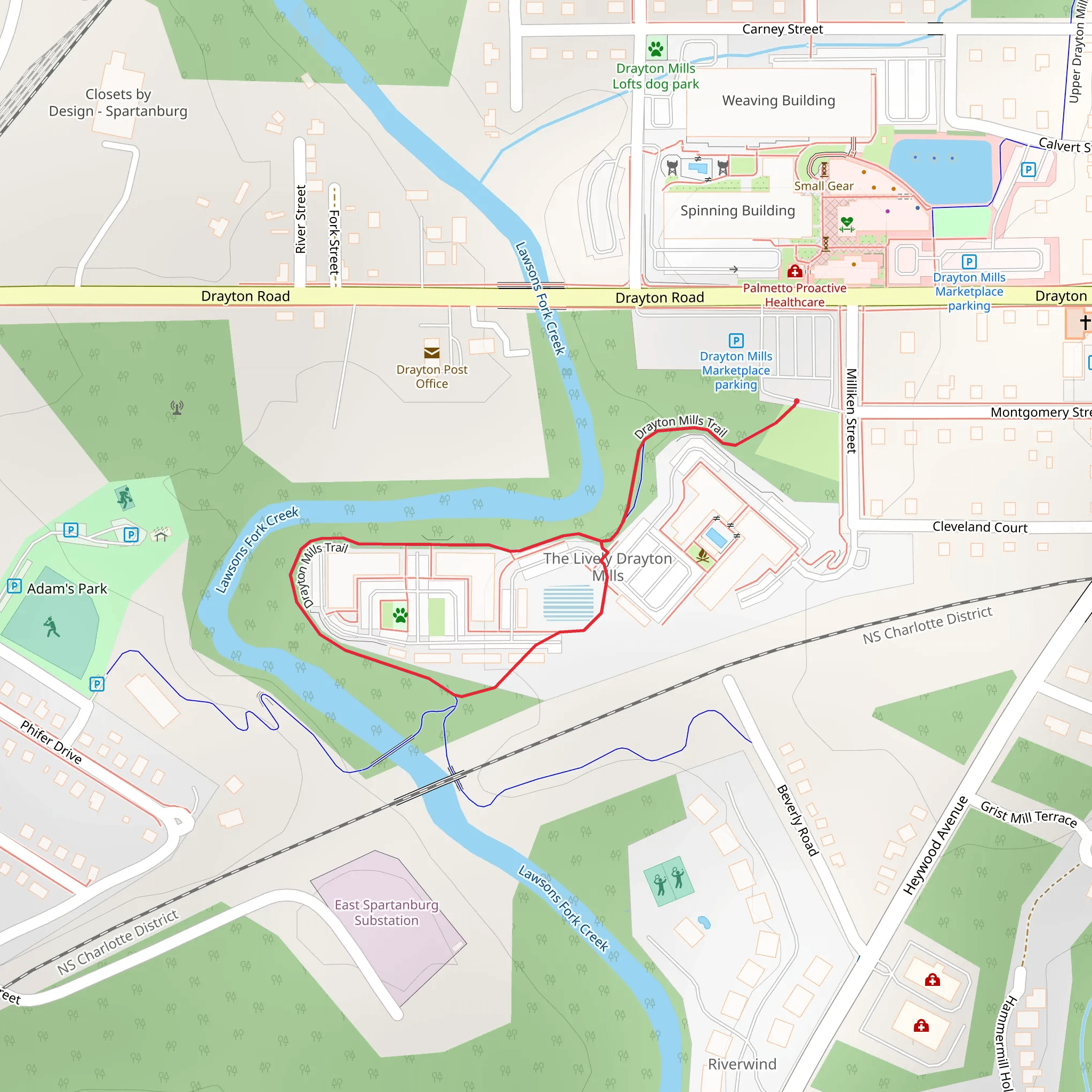 Drayton Mills Loop Trail mobile static map