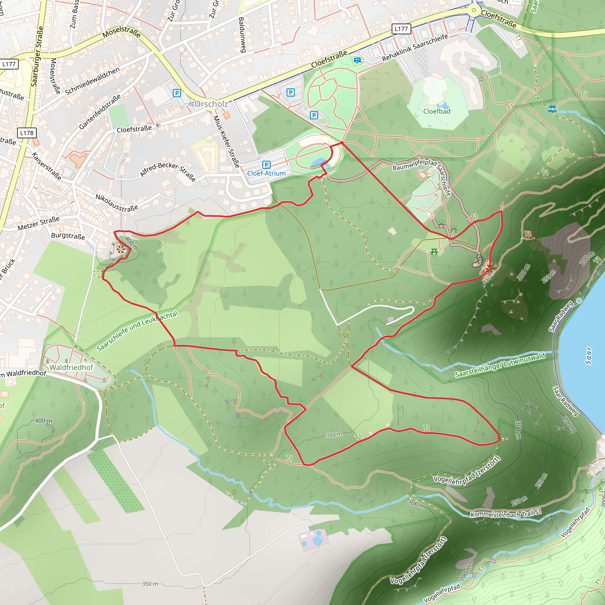 Aussuchtspunkt Cloef, Teufelsstein and Orkelsfels Loop mobile static map