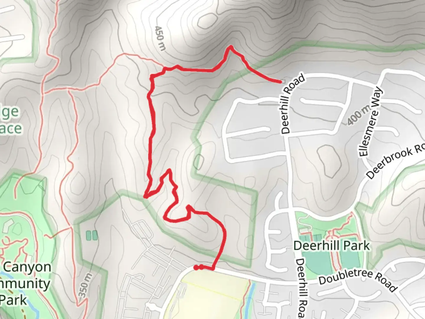 An image depicting the trail Rock Ridge Trail East and its surrounding area.