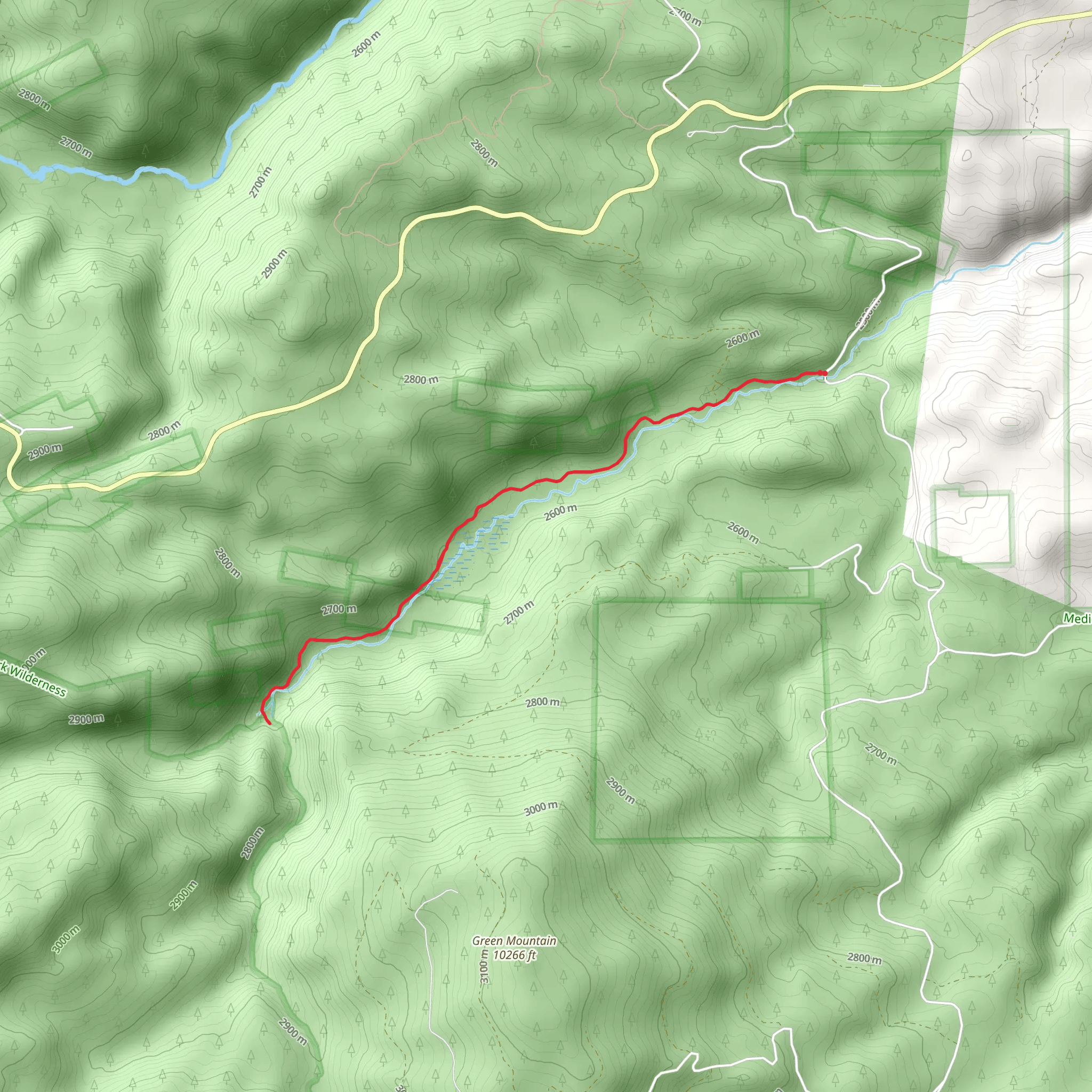 Green Mountain Falls Trail mobile static map