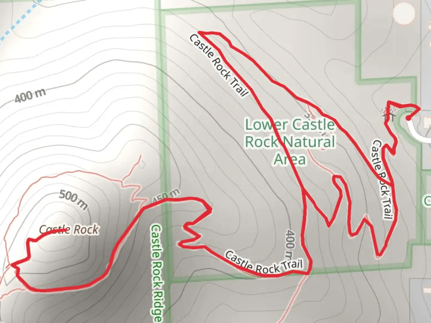 An image depicting the trail Castle Rock Loop Trail and its surrounding area.