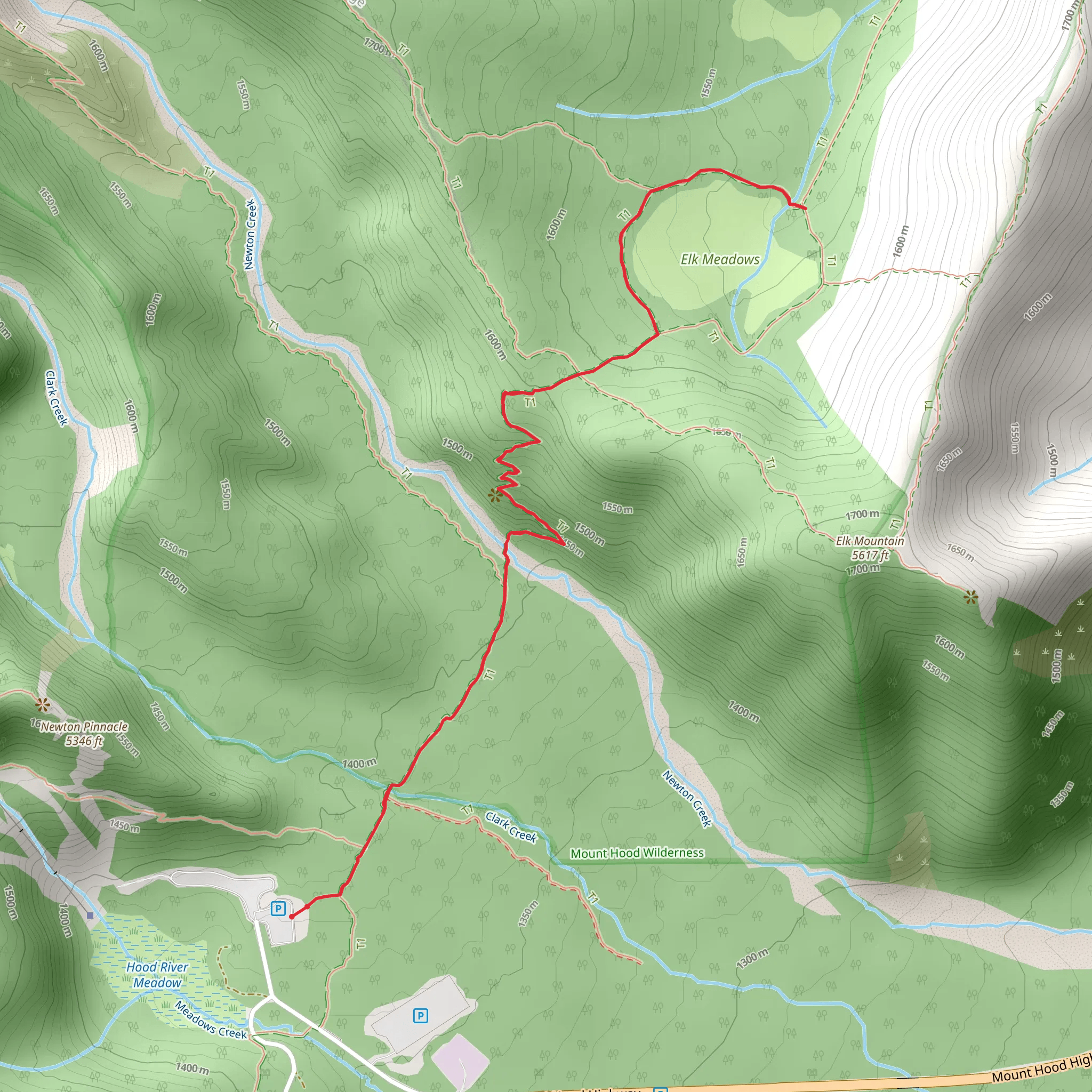 Elk Meadows Perimeter Trail via Elk Meadows Trail mobile static map