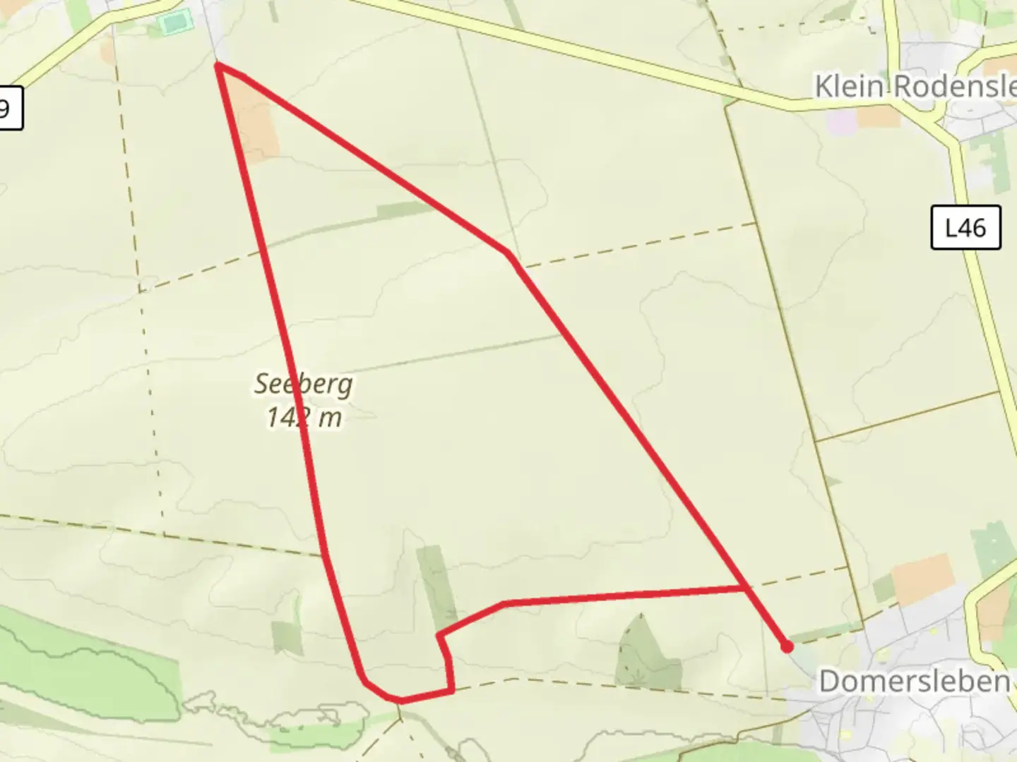 An image depicting the trail Domersleben Loop and its surrounding area.