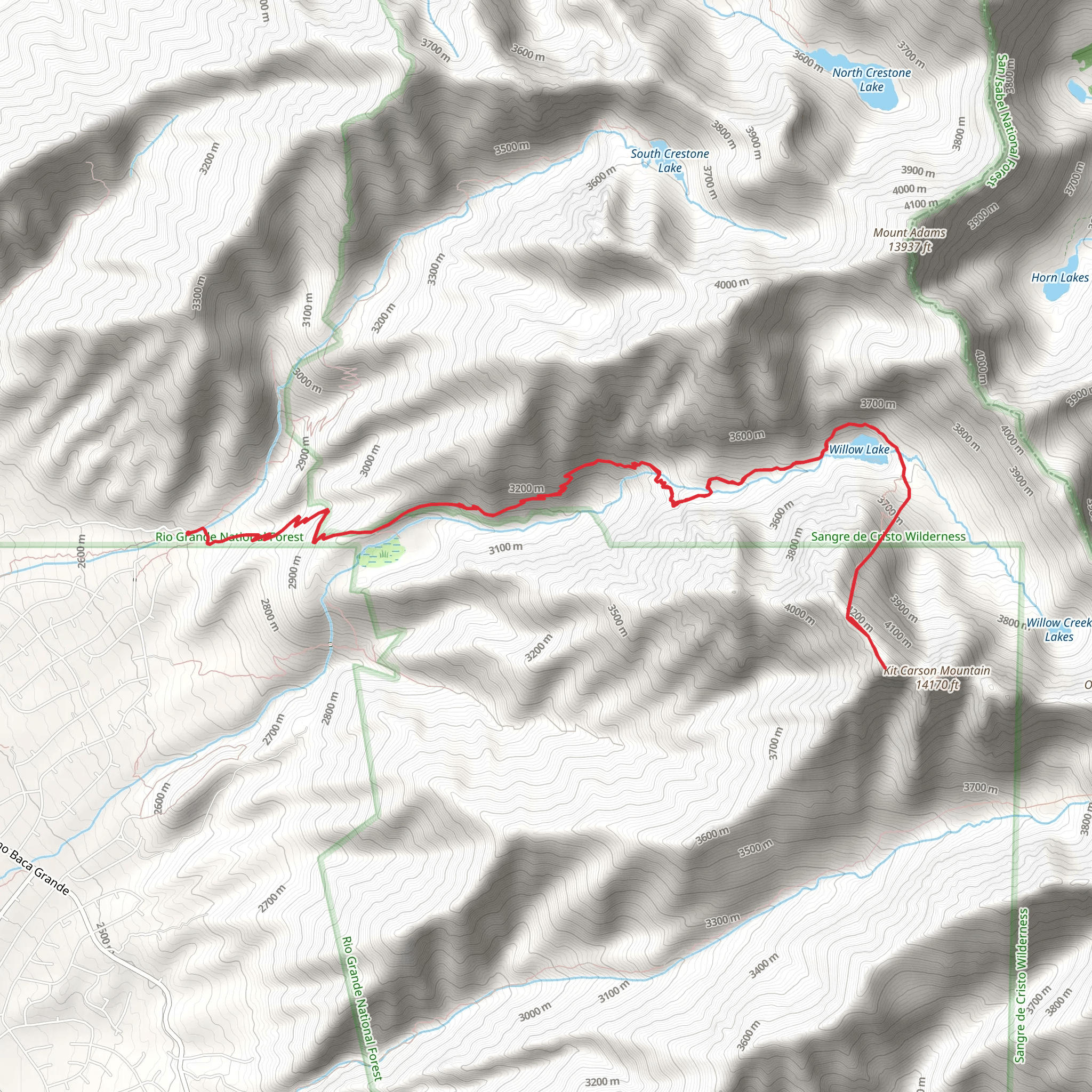 Challenger Point and Willow Lake Trail mobile static map