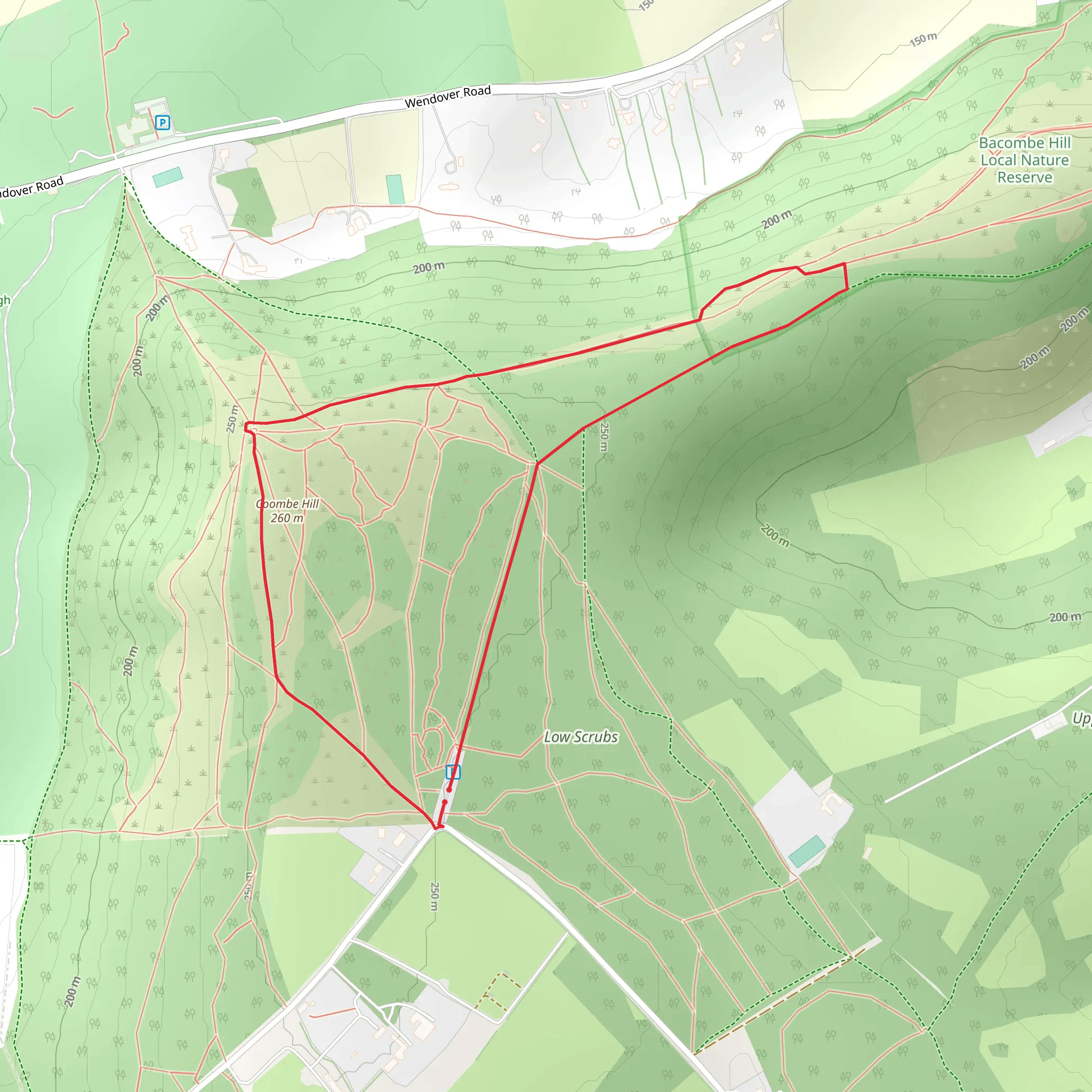 Coombe Hill Loop - Low Scrubs mobile static map
