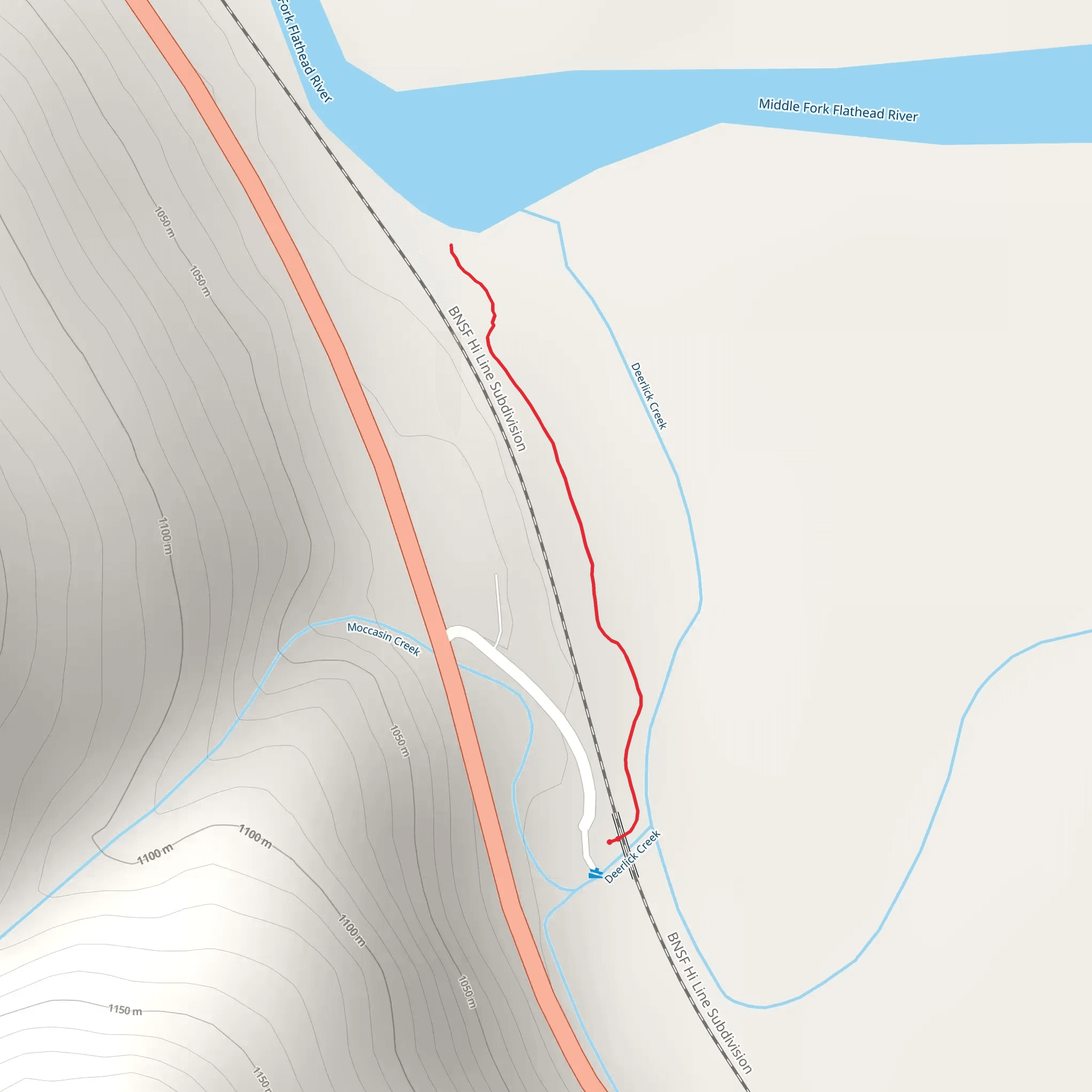 Moccasin Creek Trail mobile static map