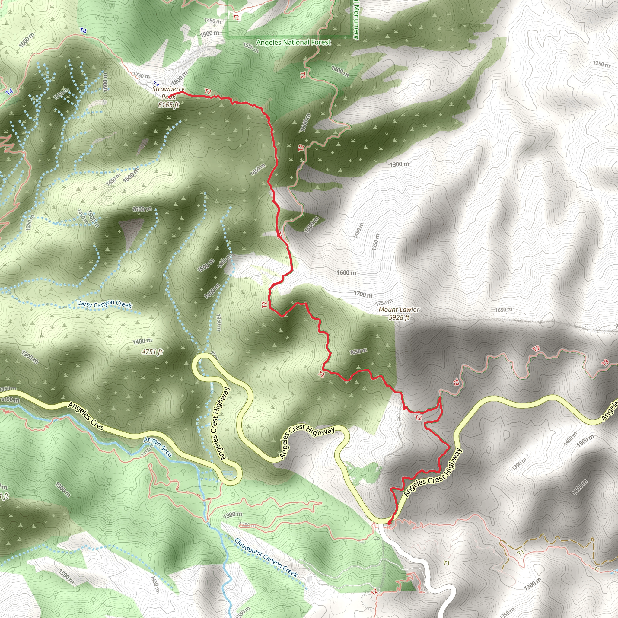 Strawberry Peak Trail mobile static map