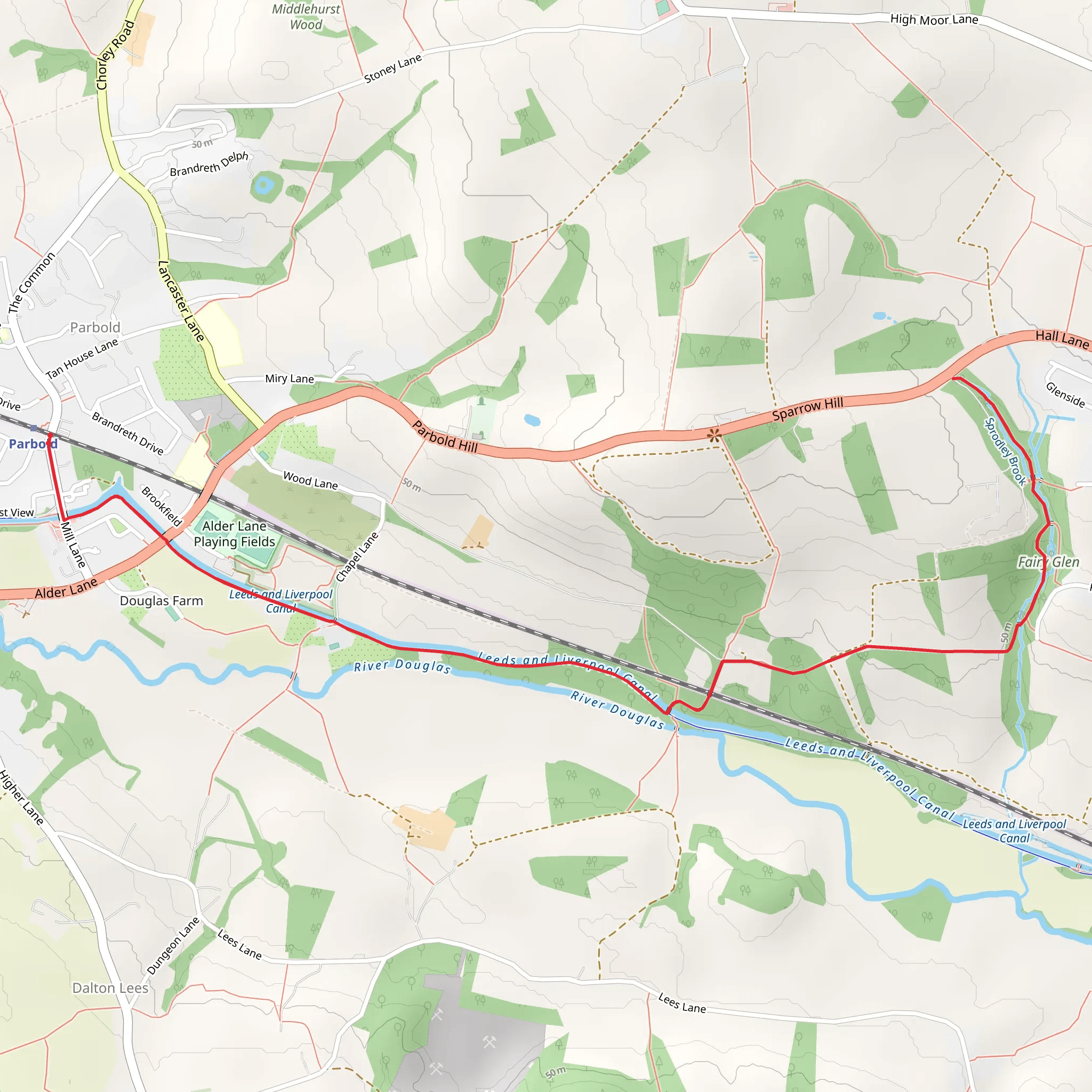 Parbold Fairy Glen mobile static map