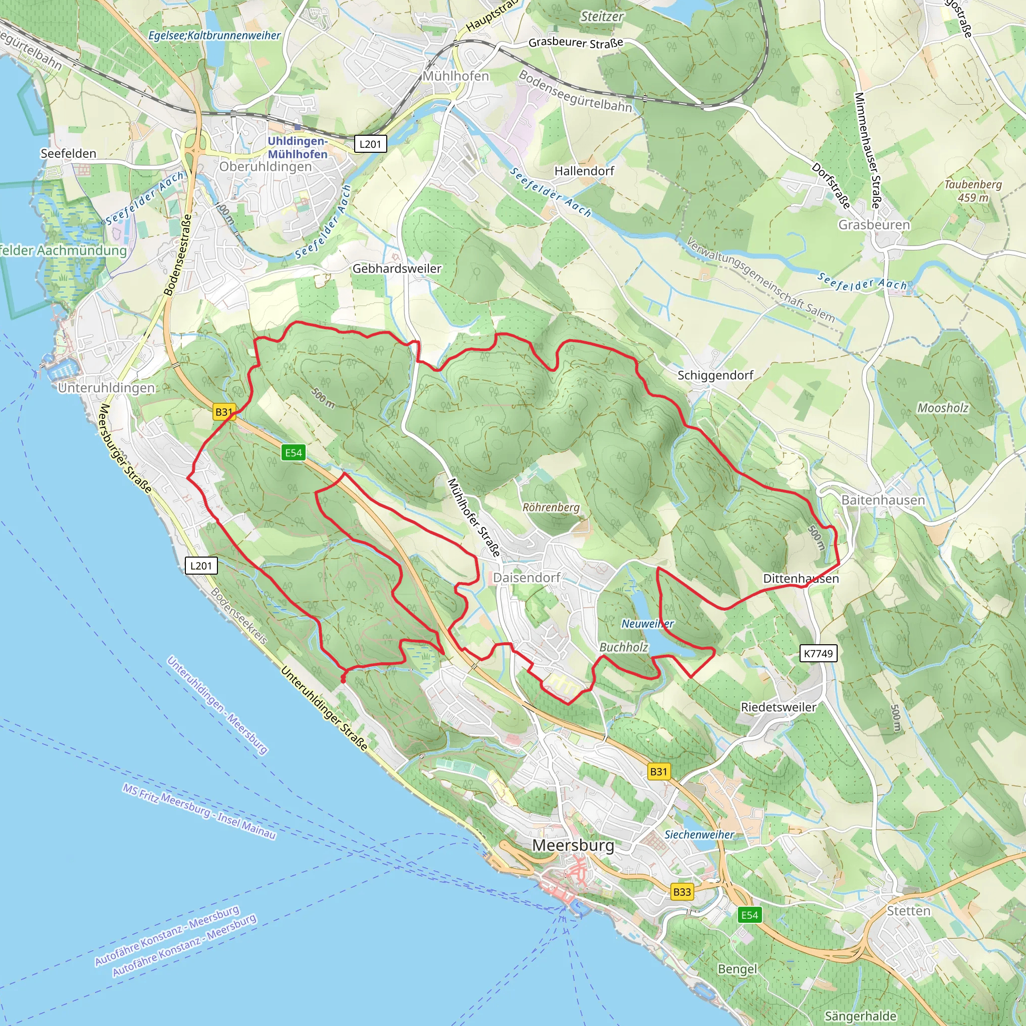 Daisendorf and Neuweiher Loop mobile static map