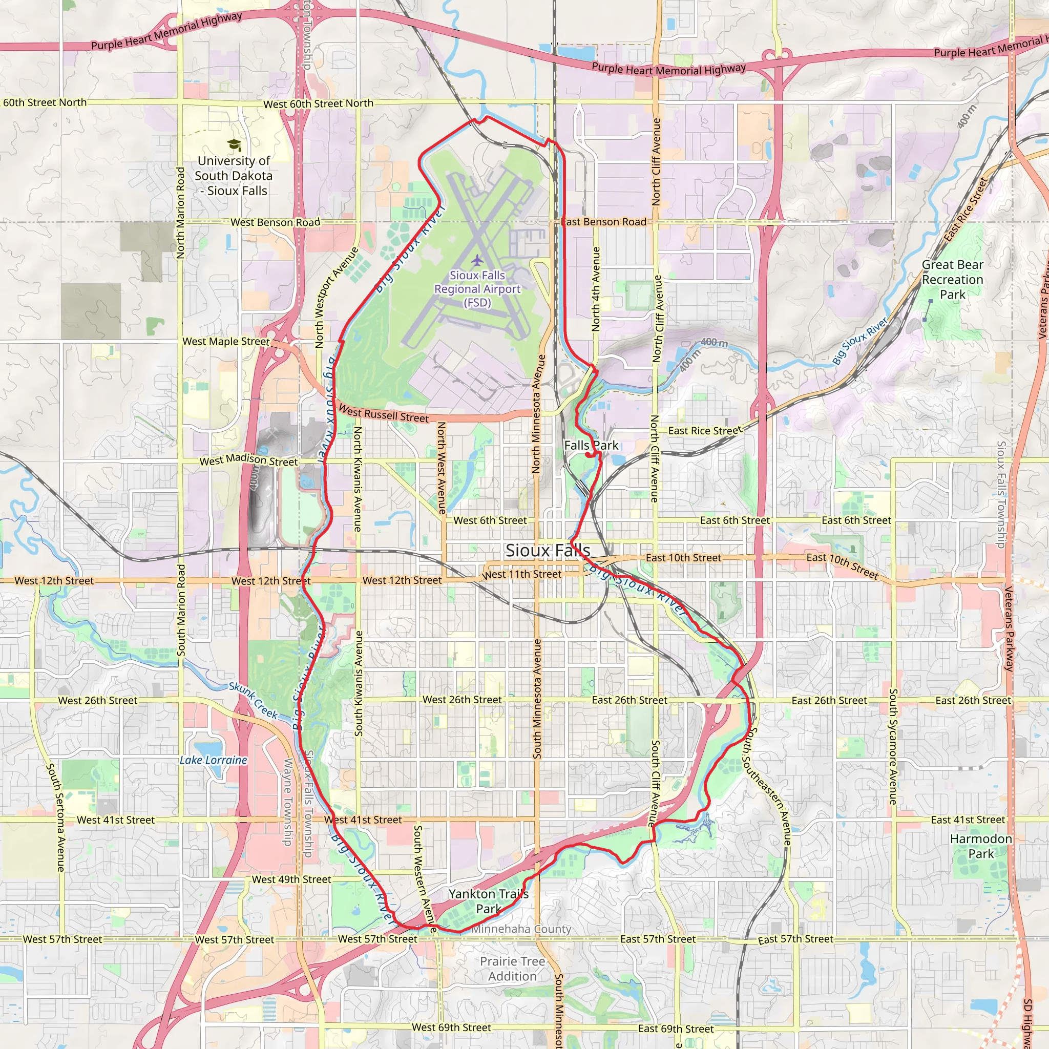 The Big Sioux River Recreation Trail and Greenway Loop mobile static map
