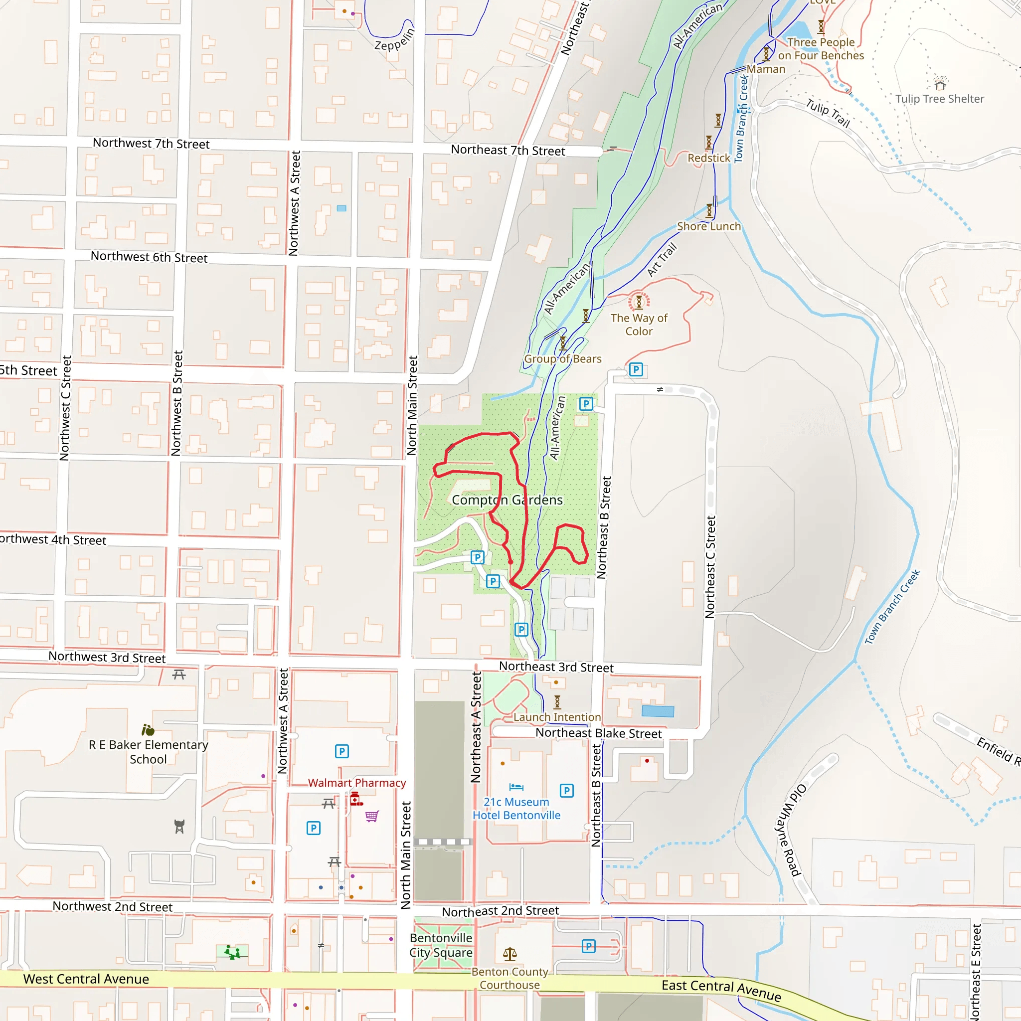 Compton Gardens Loop mobile static map