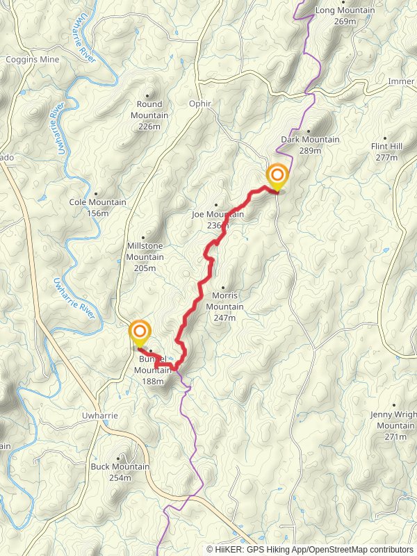 Uwharrie Trail and West Morris Mountain Trail