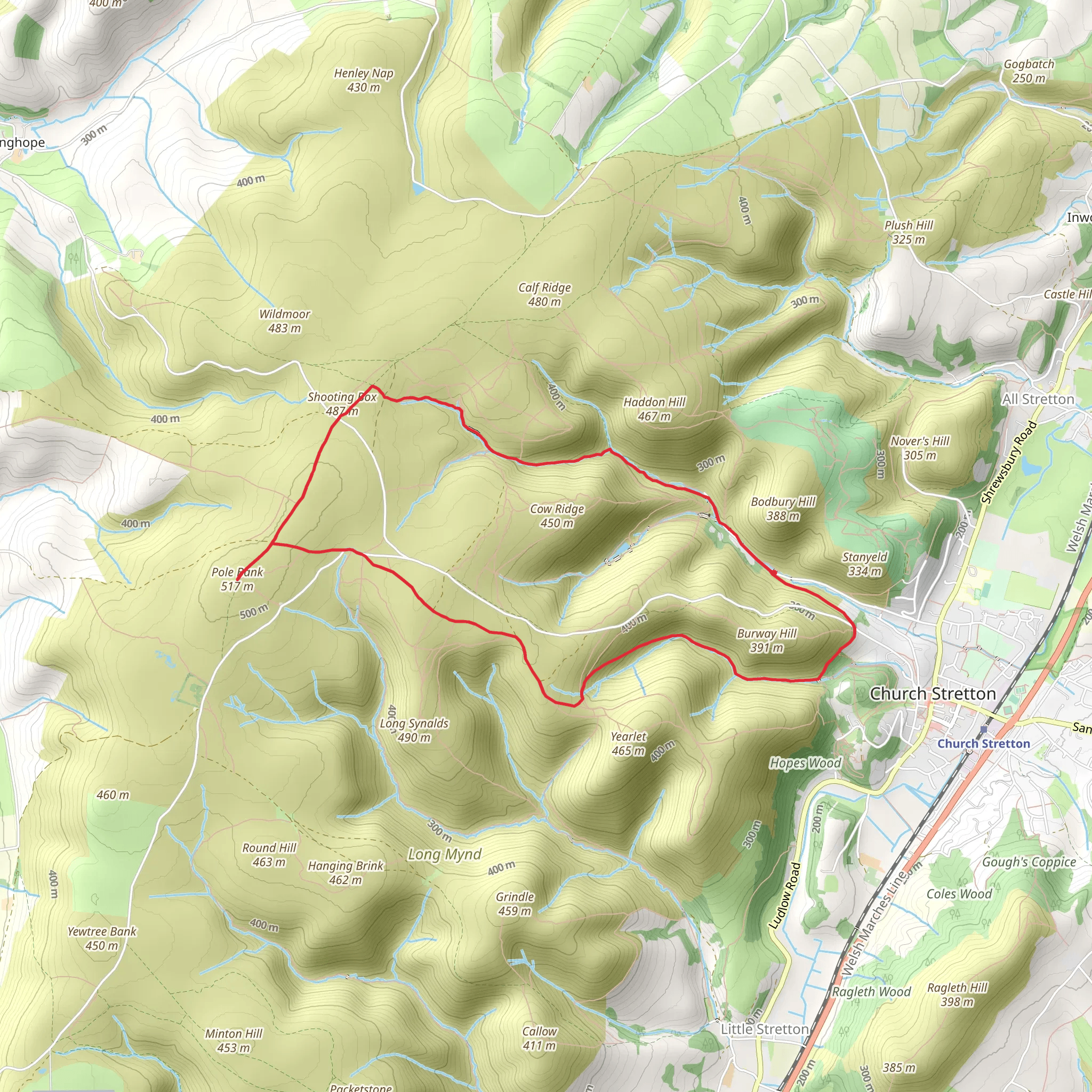 Lightspout Waterfall and Pole Bank from Carding Mill mobile static map