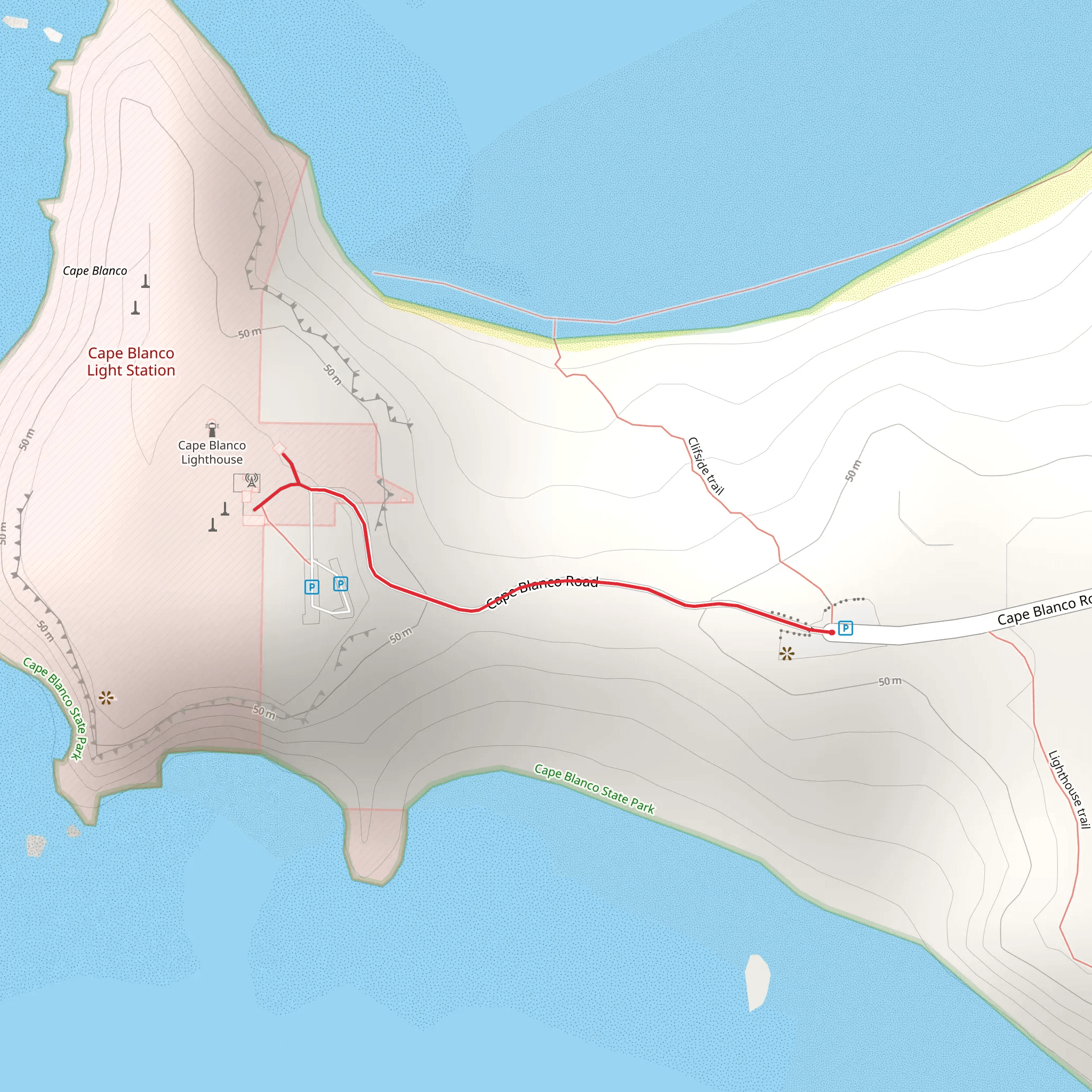 Cape Blanco Lighthouse mobile static map