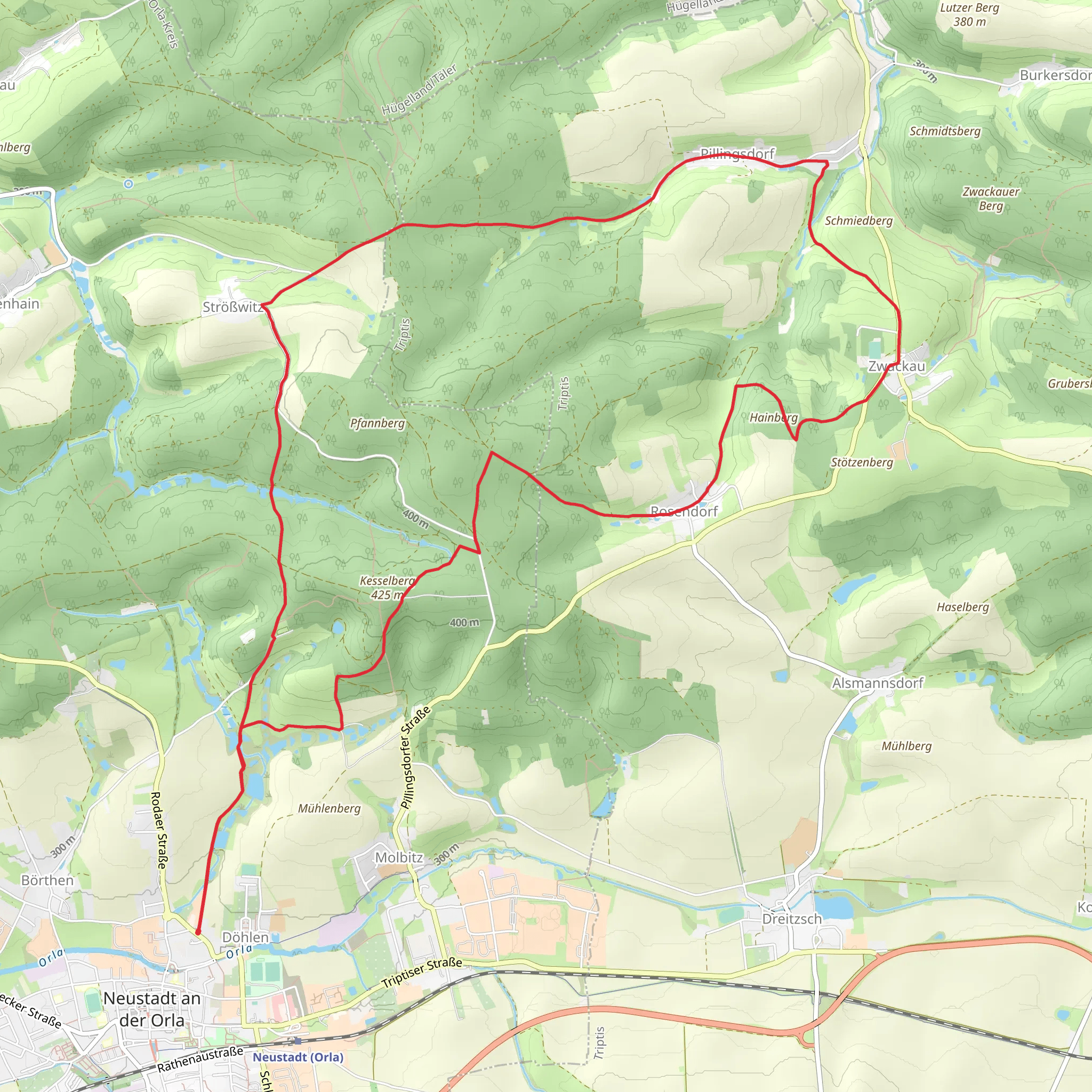 Dohlen and Pillingsdorf Loop mobile static map