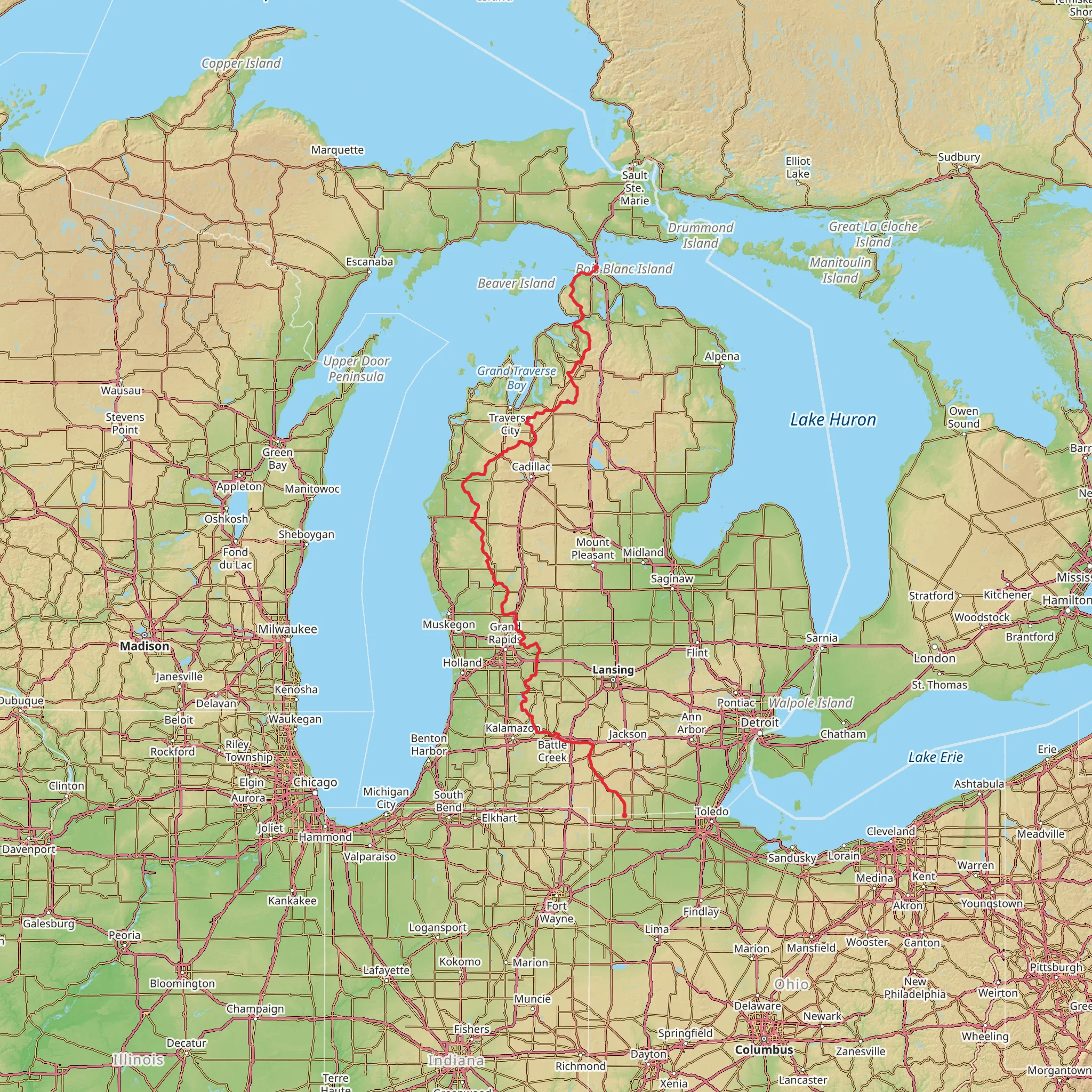 North Country Trail - Michigan Southeast mobile static map
