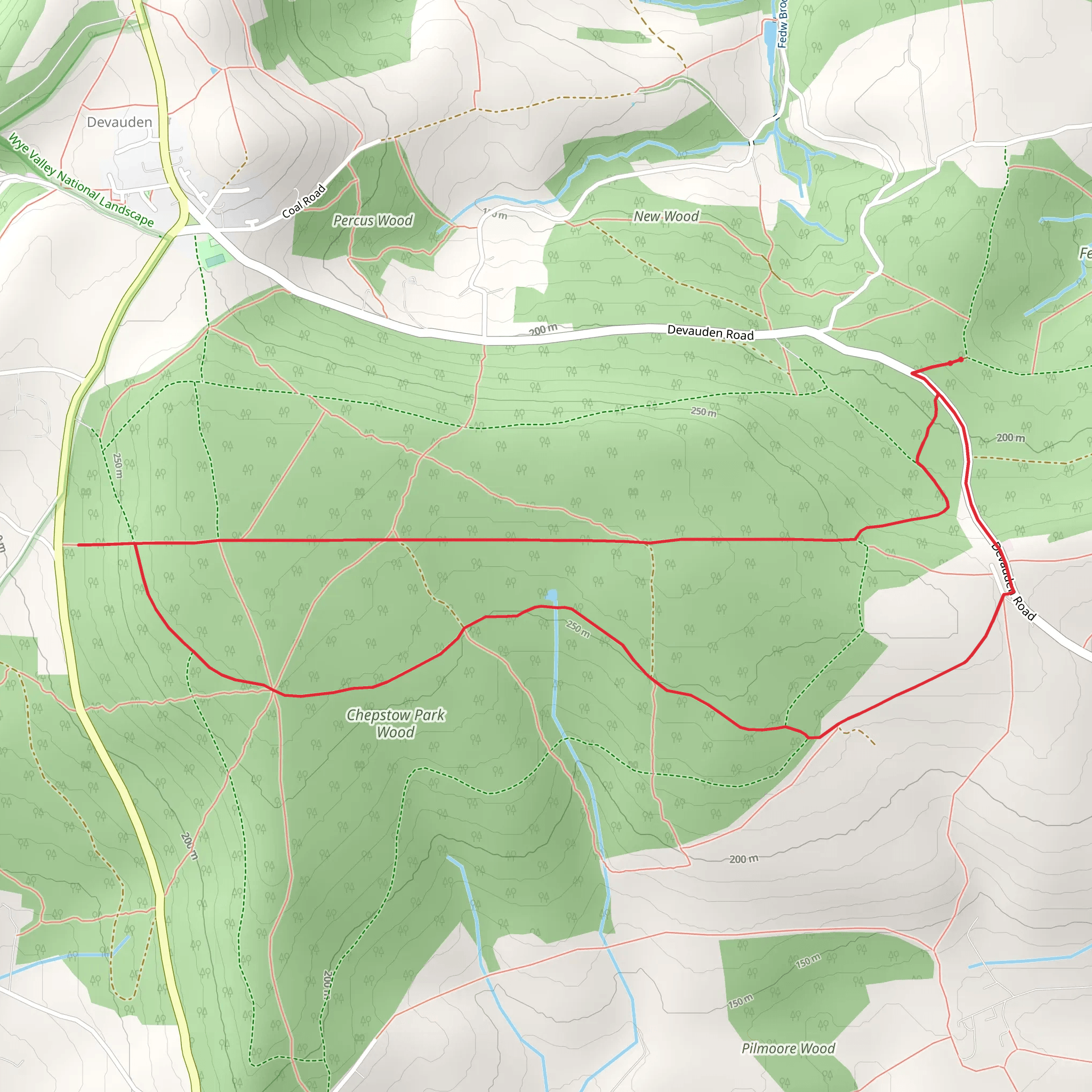 Chepstow Park Wood Walk mobile static map