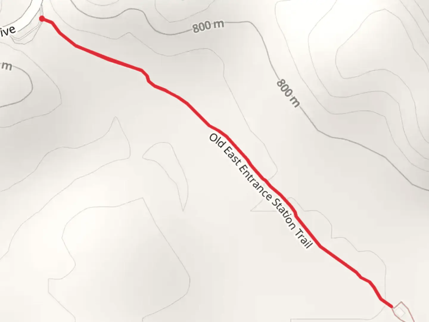 An image depicting the trail Old East Entrance Station Trail and its surrounding area.