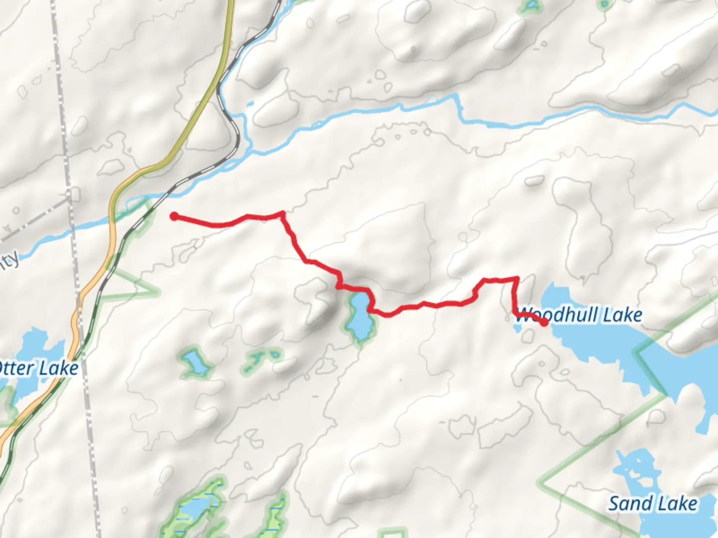 An image depicting the trail Bear Lake and Woodhull Lake Trail and its surrounding area.