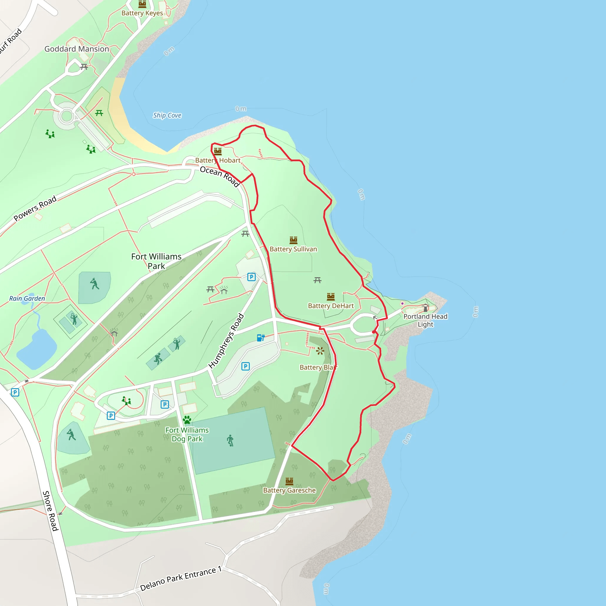 Portland Head Lighthouse mobile static map