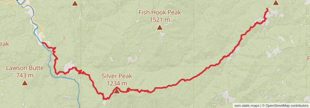 Silver Peak and Hobson Horn via Illinois River Trail stage 6 Map