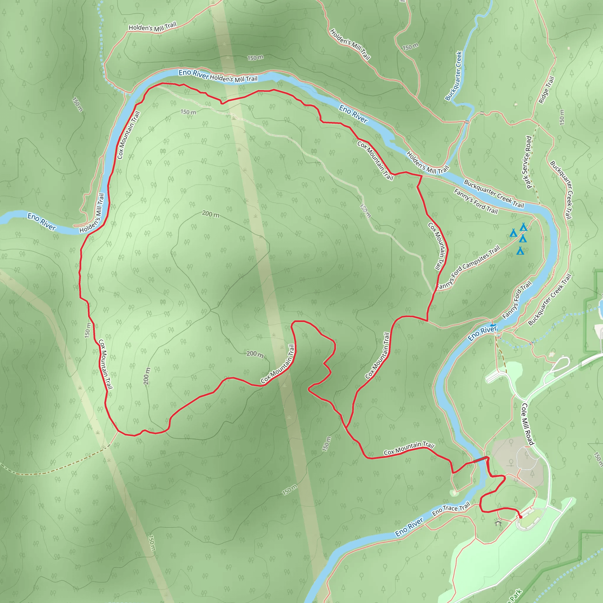 Cox Mountain Loop Trail mobile static map