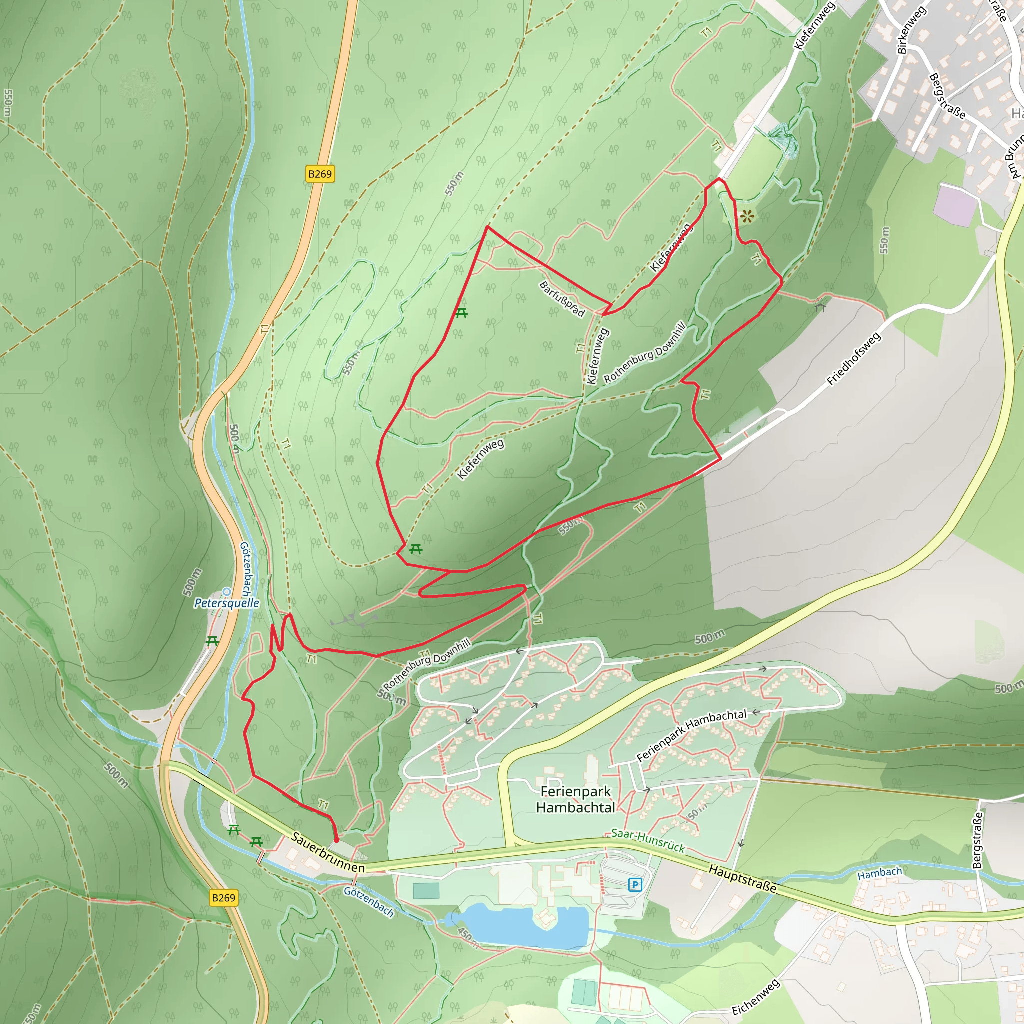 Hattgensteiner Fels and Rothenburg Loop mobile static map