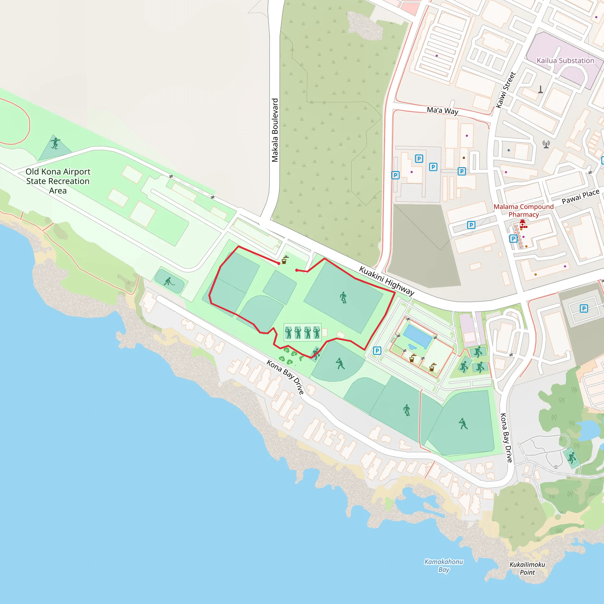 Kailua Kona Keiki Park Loop mobile static map