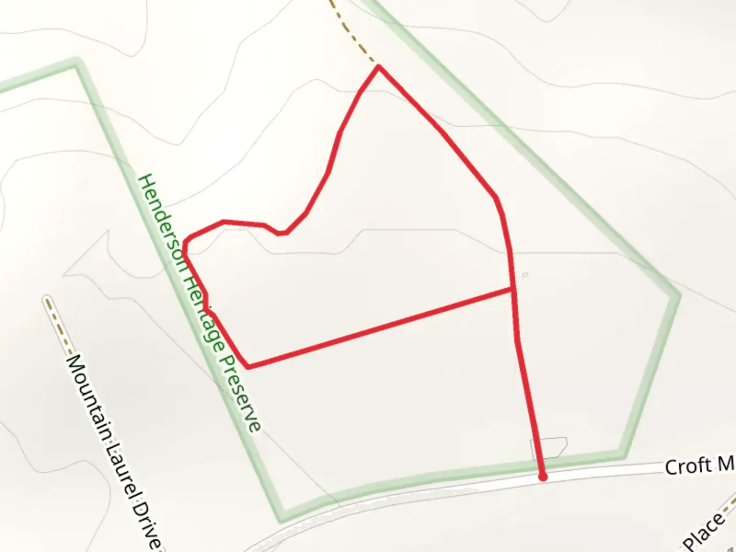 An image depicting the trail Croft Mill Road Loop and its surrounding area.