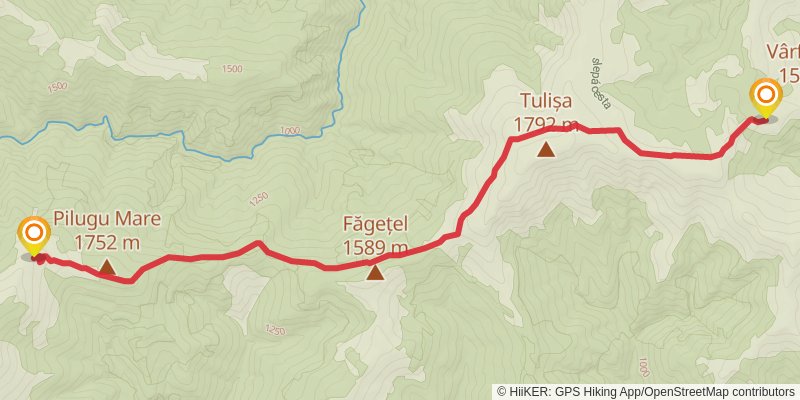 Trans Carpathian Hike stage 115 Map
