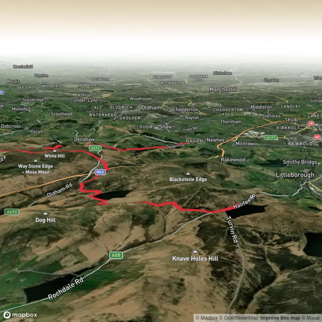 An image depicting the trail Hike from Whitehouse white hill newhey and its surrounding area.