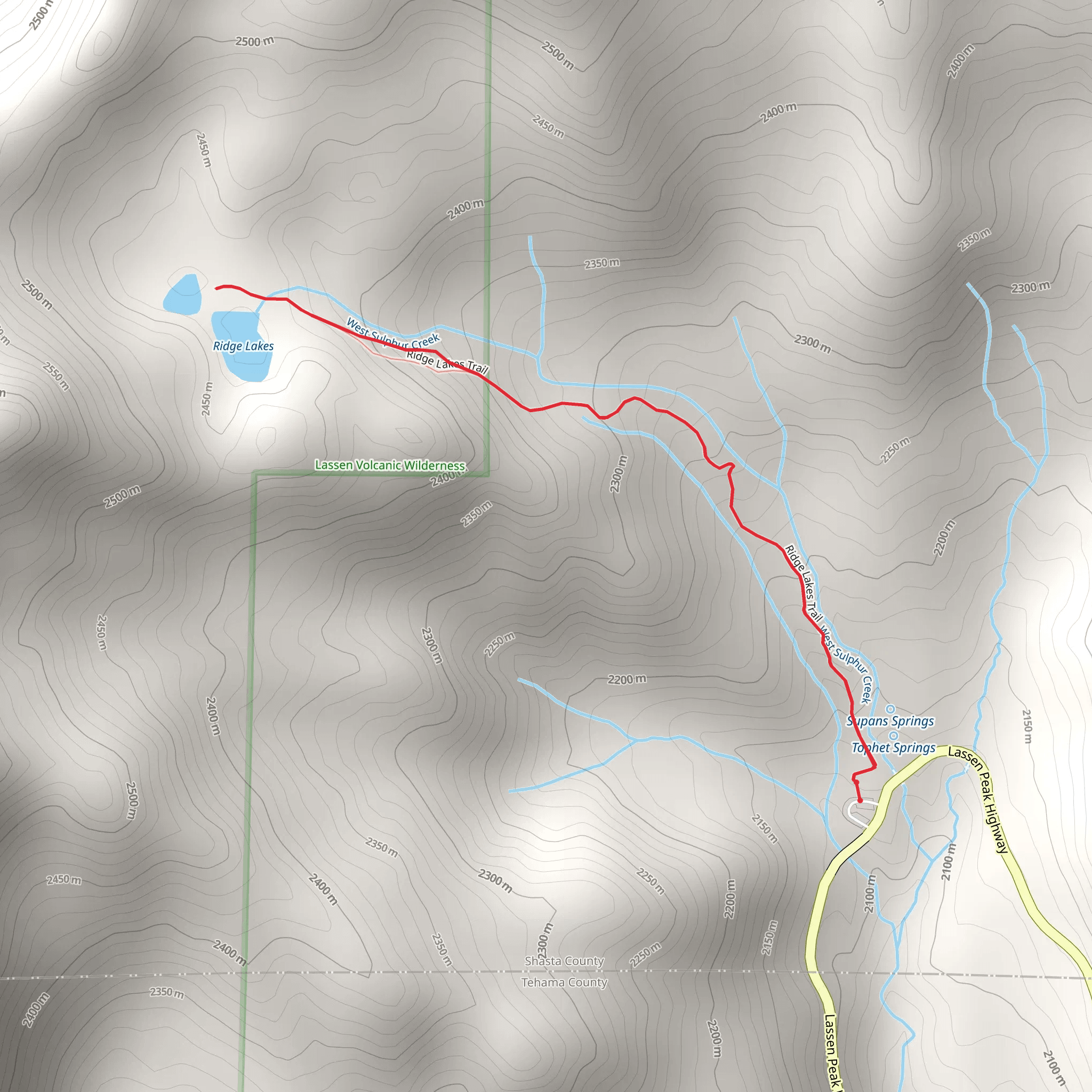 Ridge Lakes Trail mobile static map