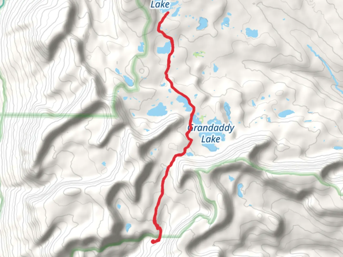 An image depicting the trail Pine Island Lake via Hades - Rocky Sea Pass Trail and its surrounding area.