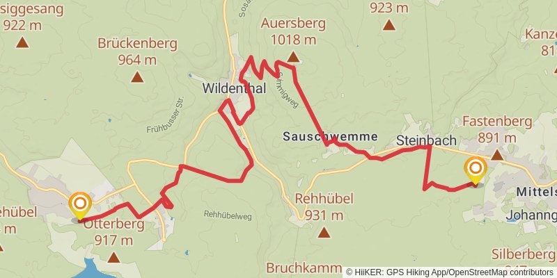 Kammweg Erzgebirge - Vogtland stage 10 Map