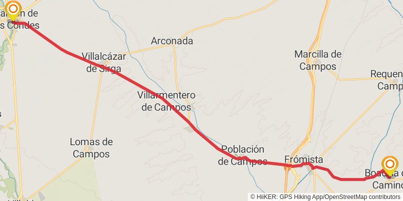 Camino Aragones stage 21 Map