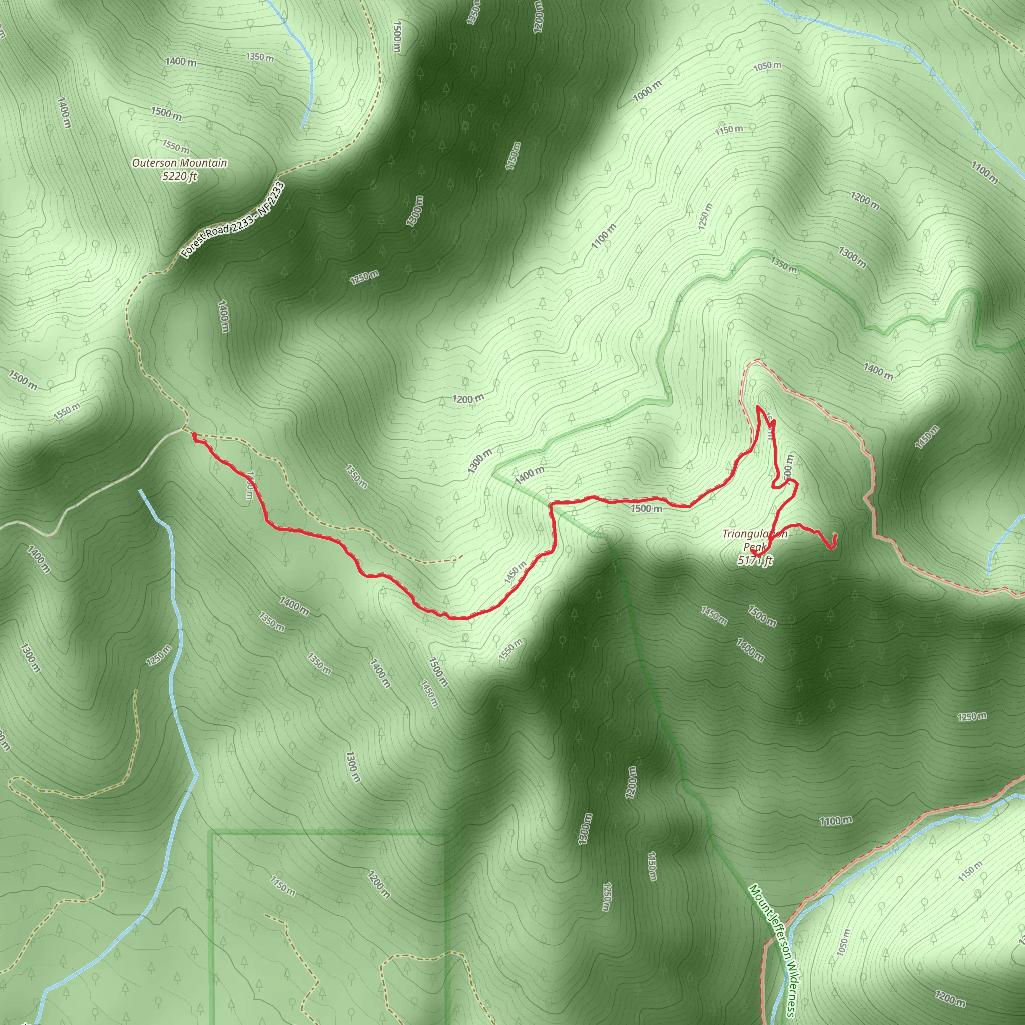 Boca Cave and Triangulation Peak Trail mobile static map