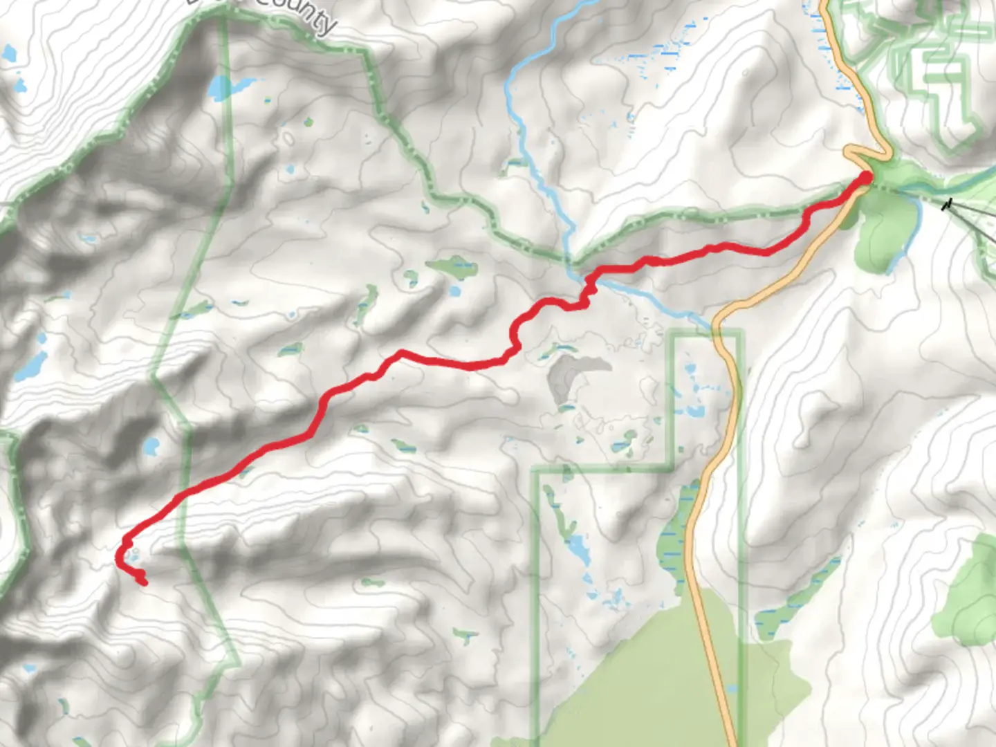 An image depicting the trail Moser Lake via CDT and its surrounding area.