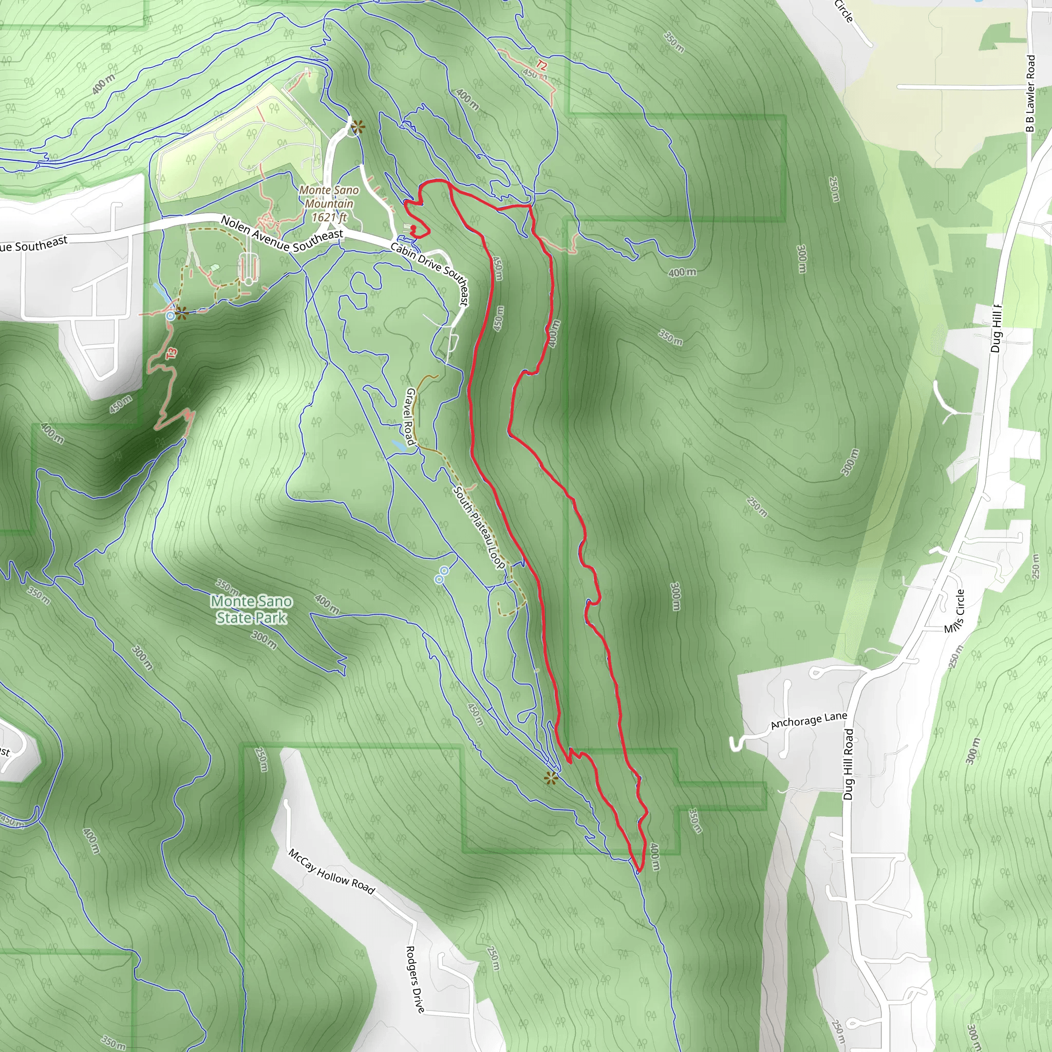 Goat Trail and Mountain Mist Loop Trail mobile static map