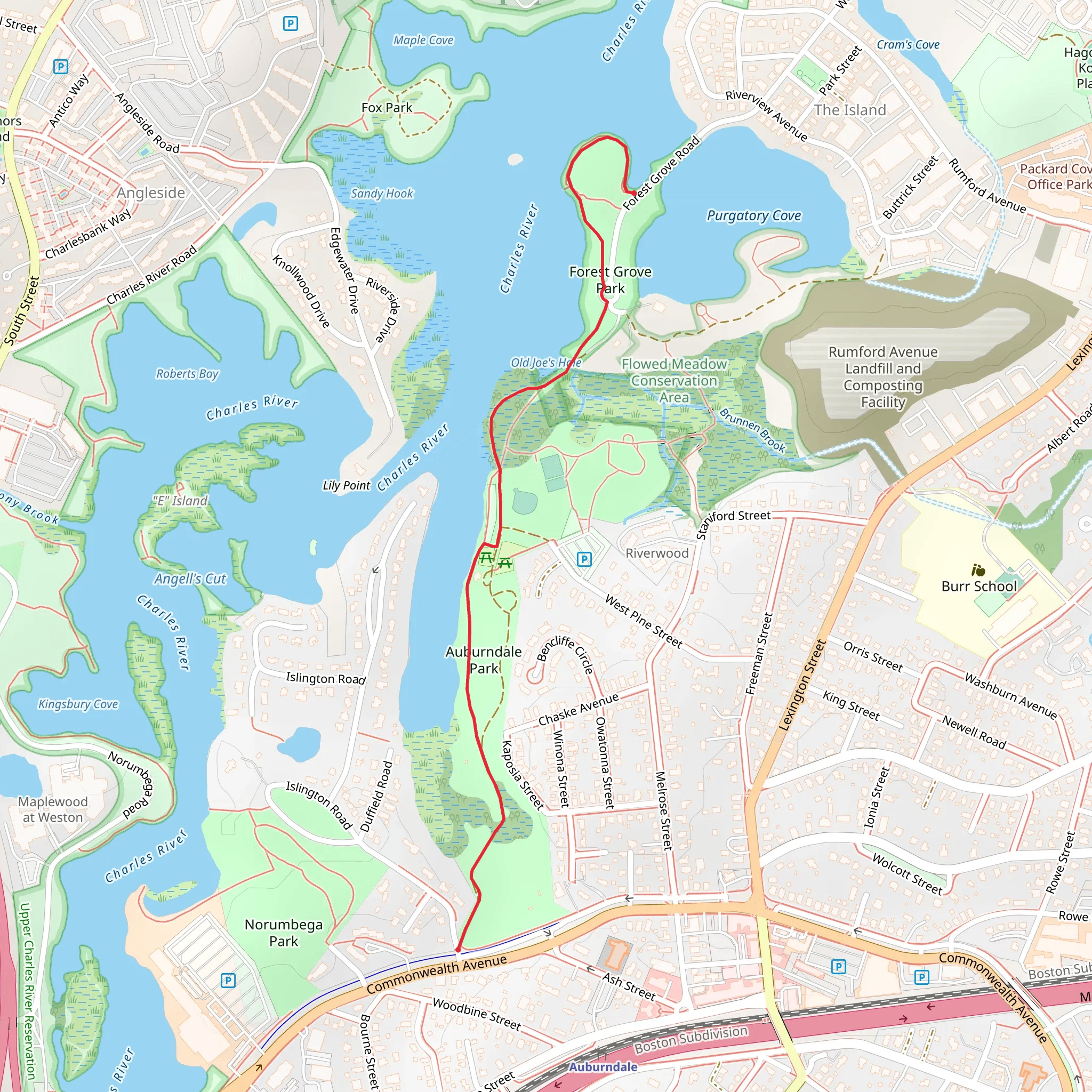 Purgatory Cove Trail mobile static map