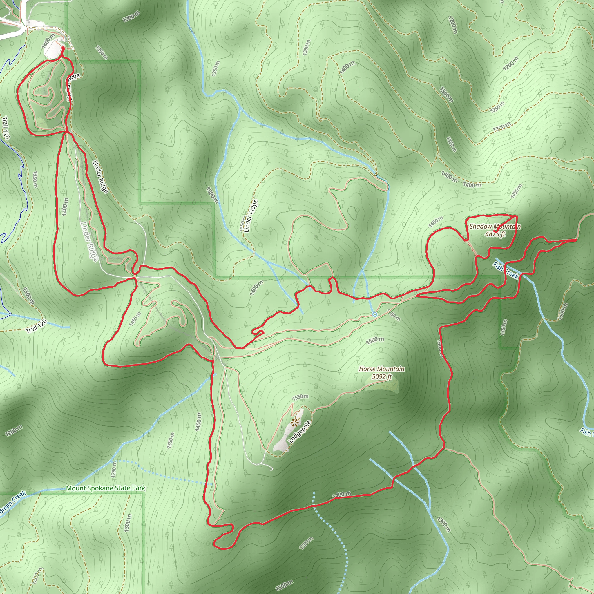 Shadow Mountain Loop via Wild Moose and Quartz Mountain mobile static map