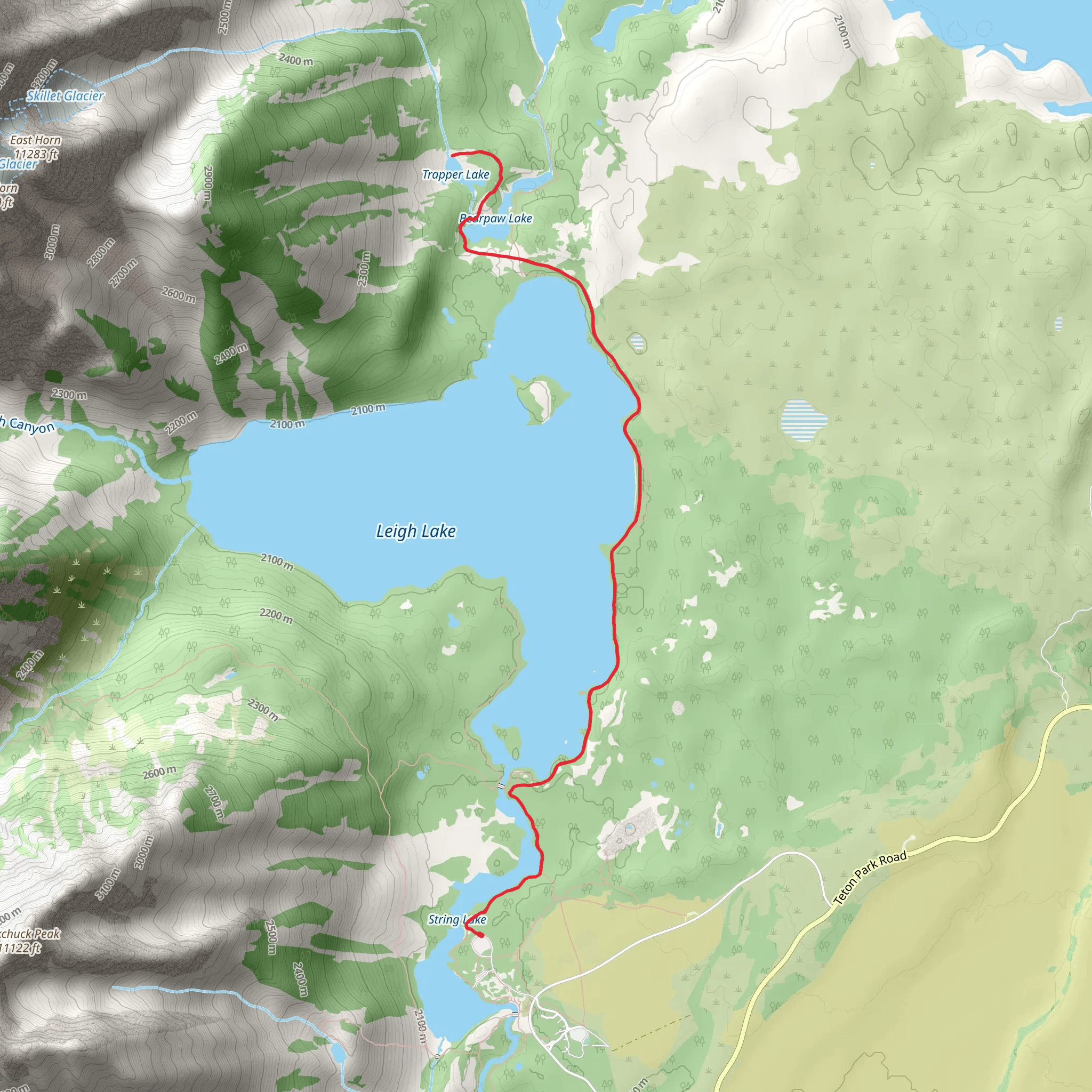 Bearpaw and Trapper Lake Trail mobile static map
