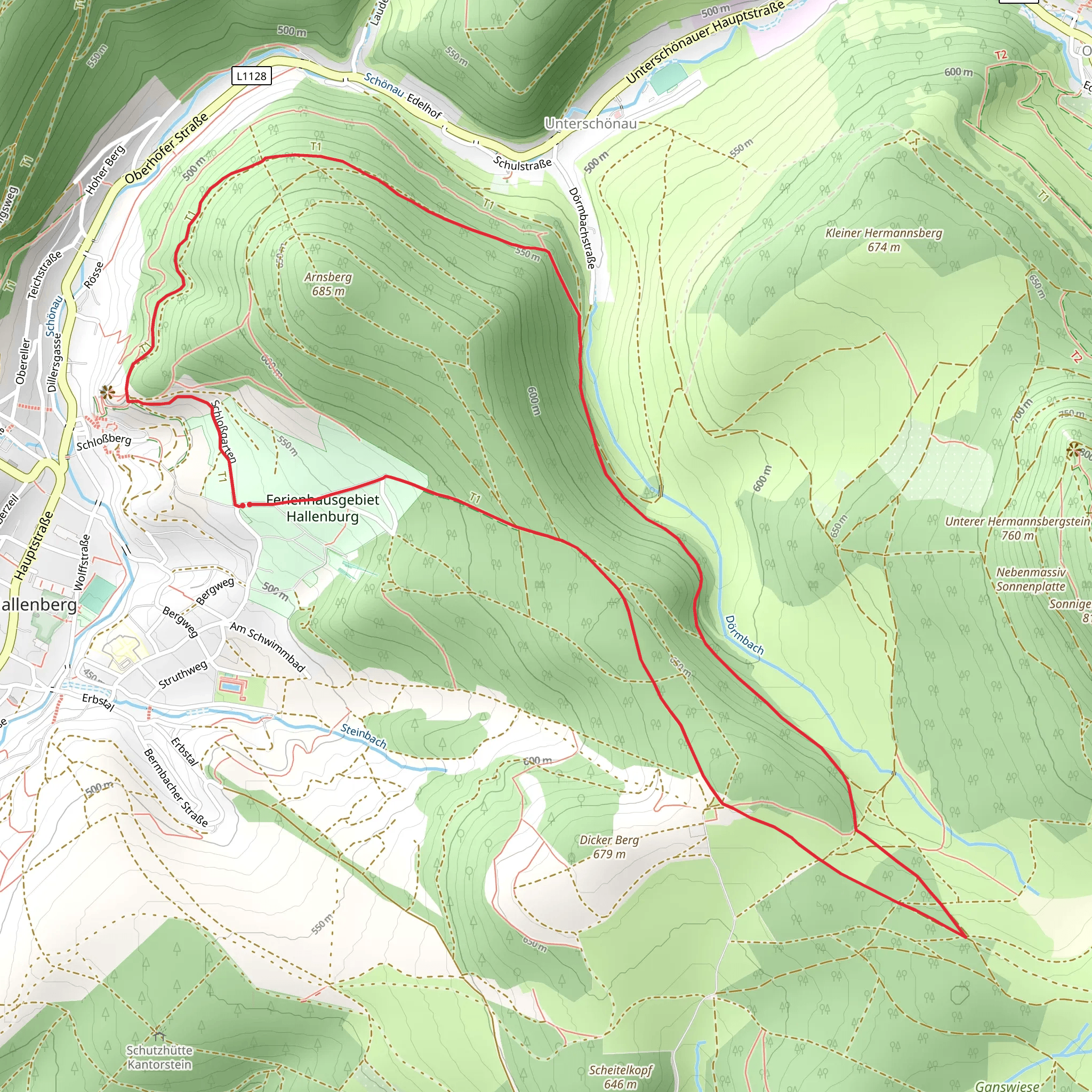 Bergweg, Oberhammer and Knüllfeld Loop mobile static map