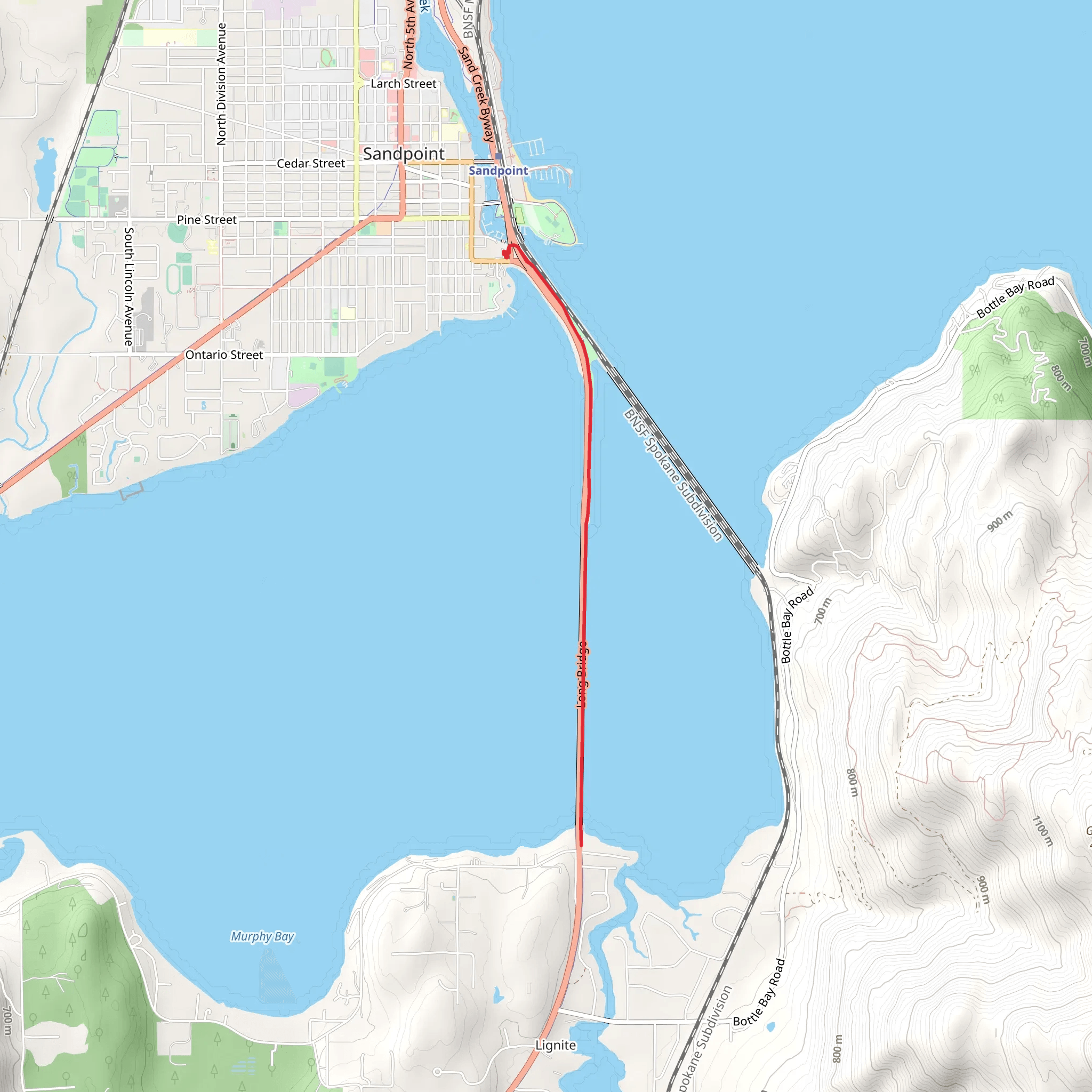 Sagle Trail mobile static map