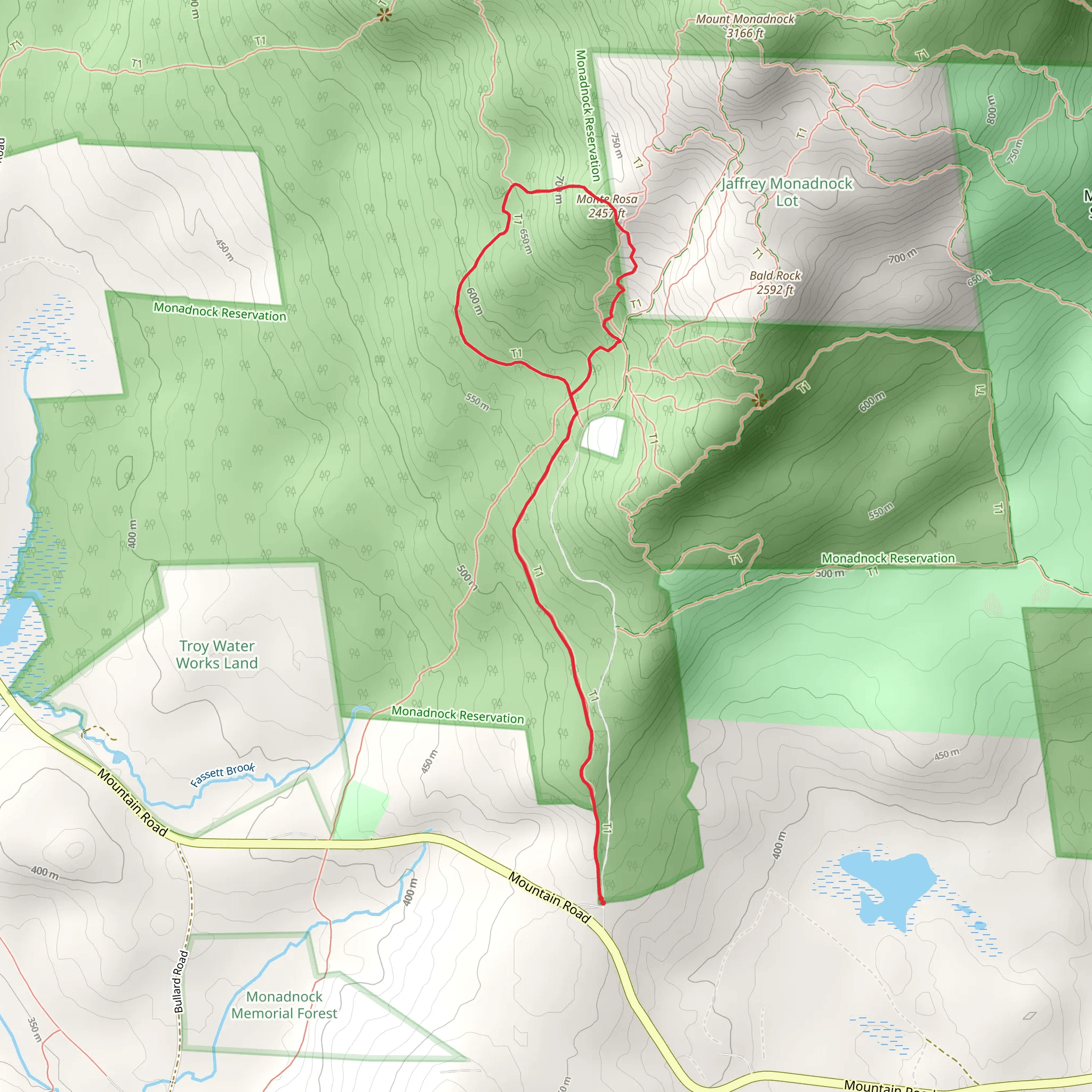 Monte Rosa Peak Loop Trail mobile static map
