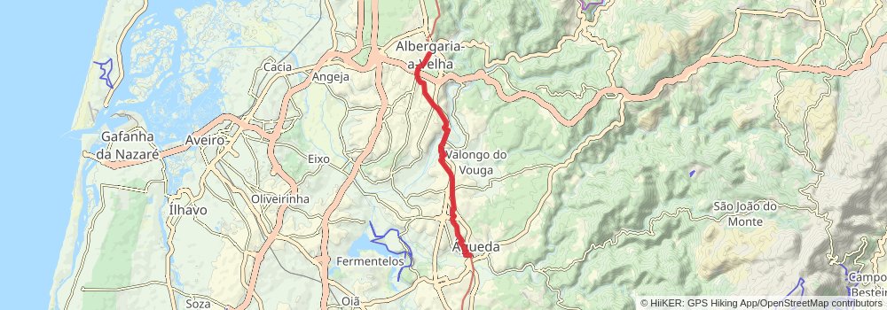 Camino Portugues da Costa stage 15 Map
